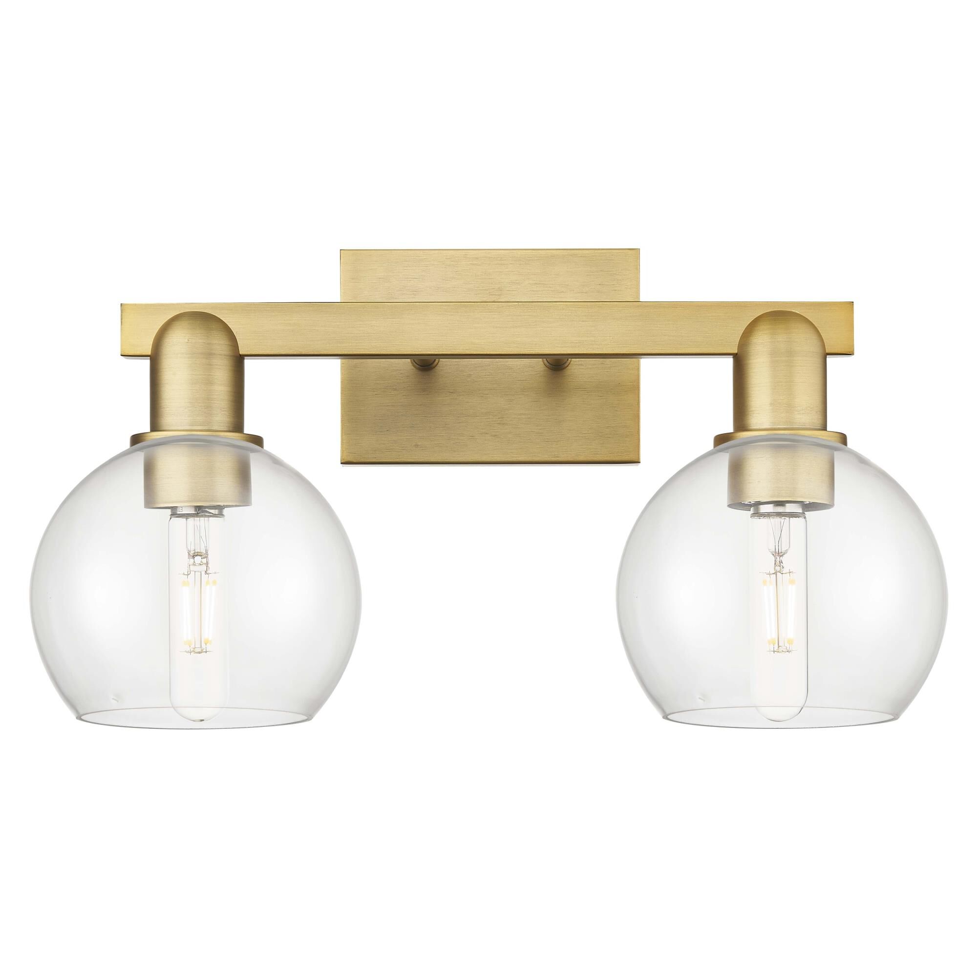 Shown in Brushed Brass finish and Clear glass