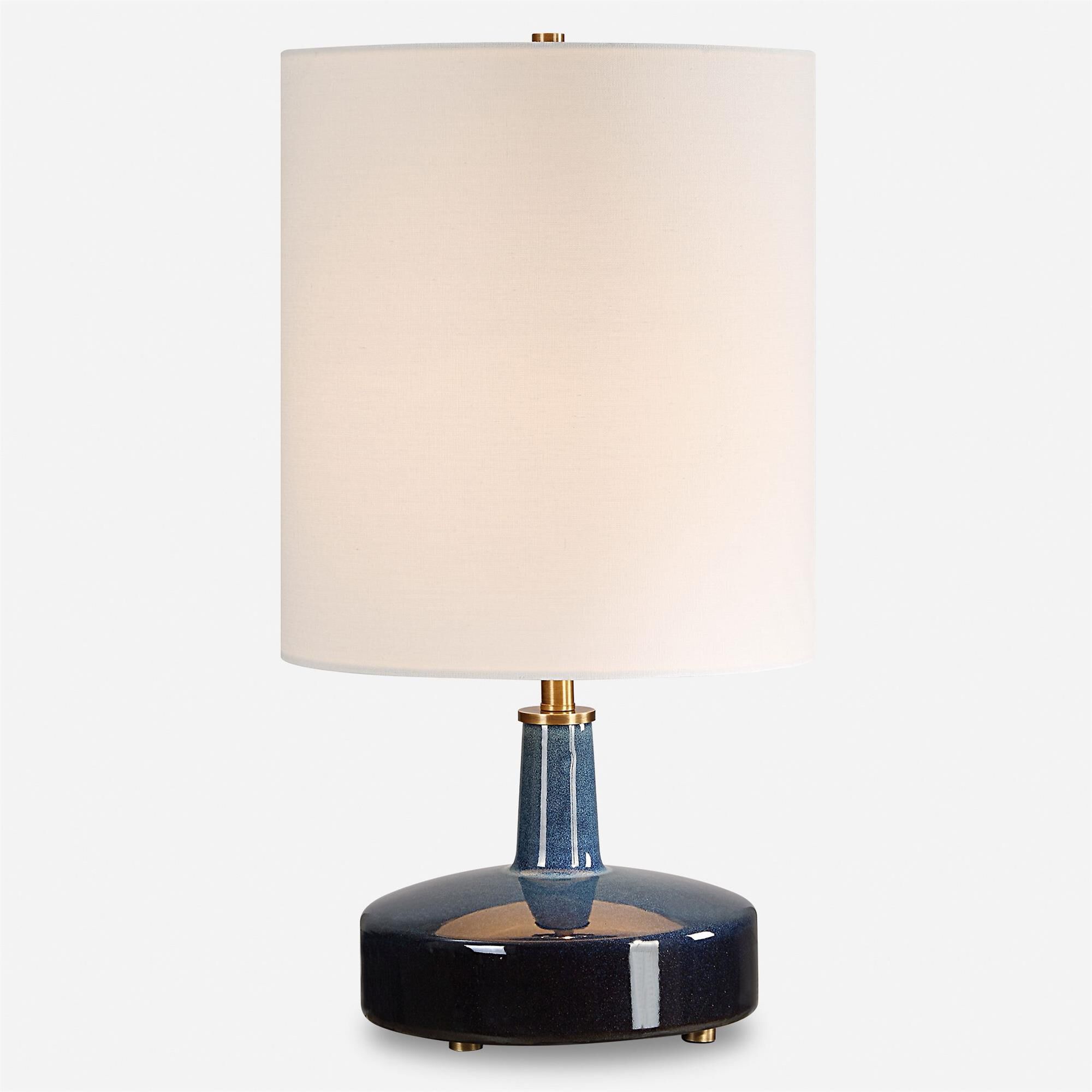 Shown in Add A Touch Of Artistic Flair To Your Space With Our Unique Ceramic Table Lamp, Boasting A Captivati finish and Round Drum Hardback shade