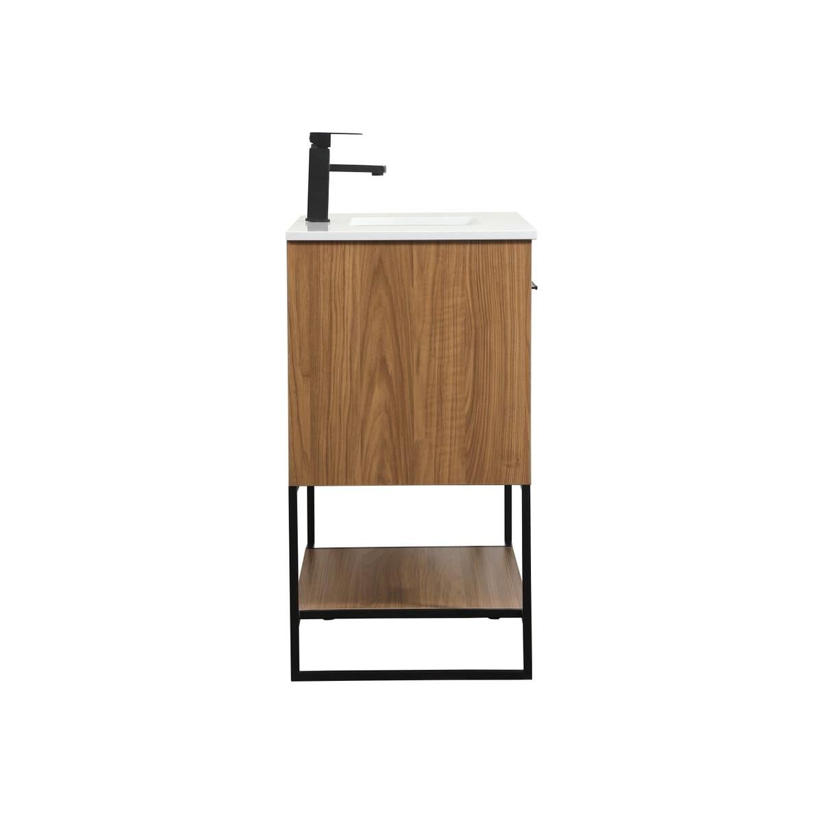 Shown in Walnut Brown finish and Without Backsplash accent