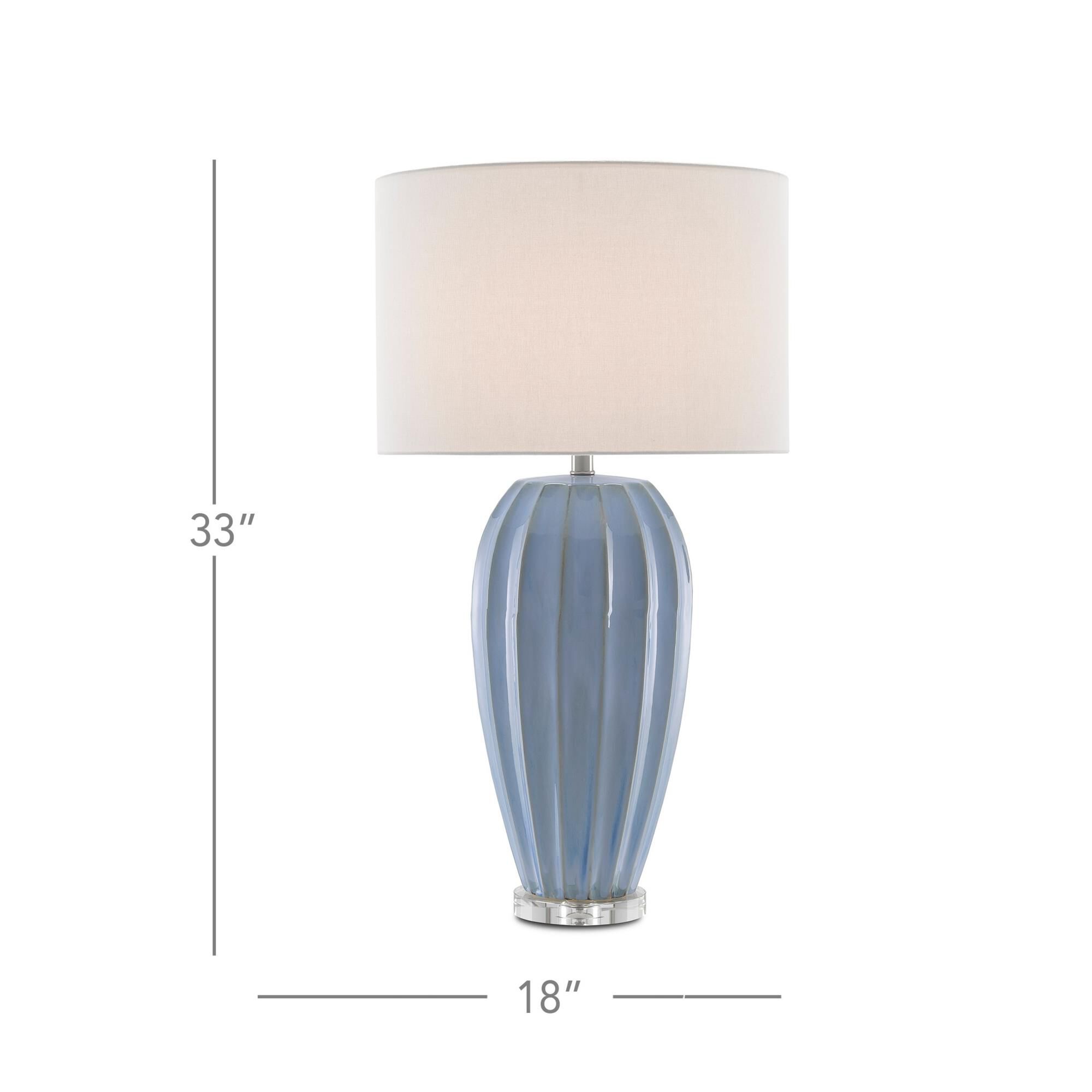 Shown in Light Blue - Clear finish and White Shantung shade