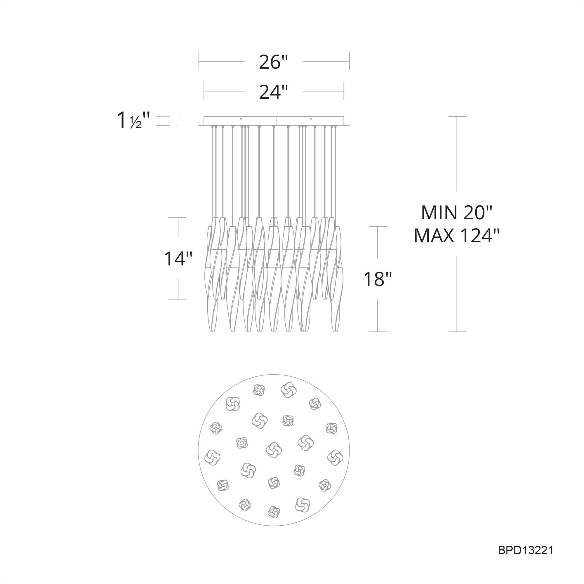 Shown in Polished Nickel finish and Optic crystal and Crystal glass