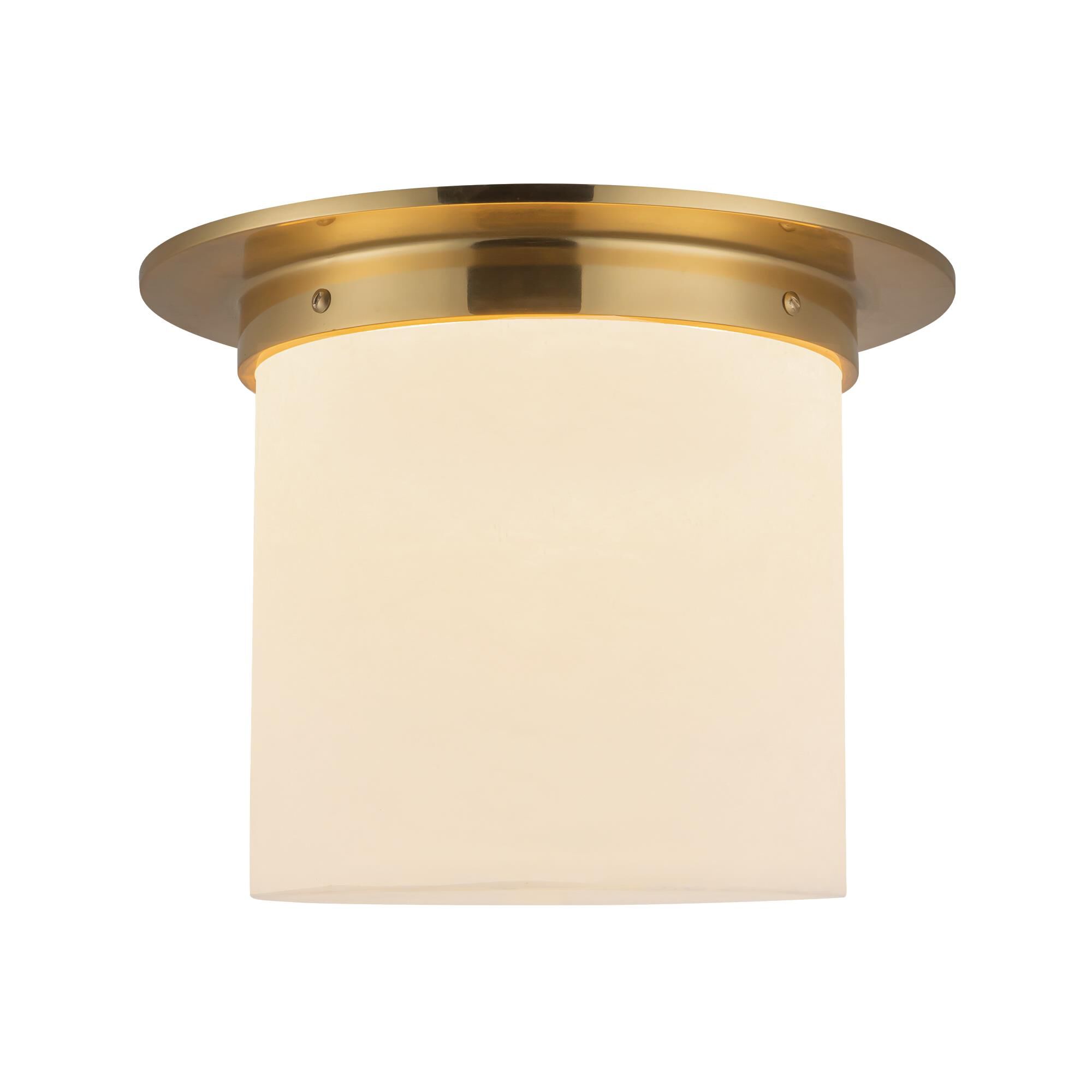 Shown in Patina Brass finish and Alabaster glass
