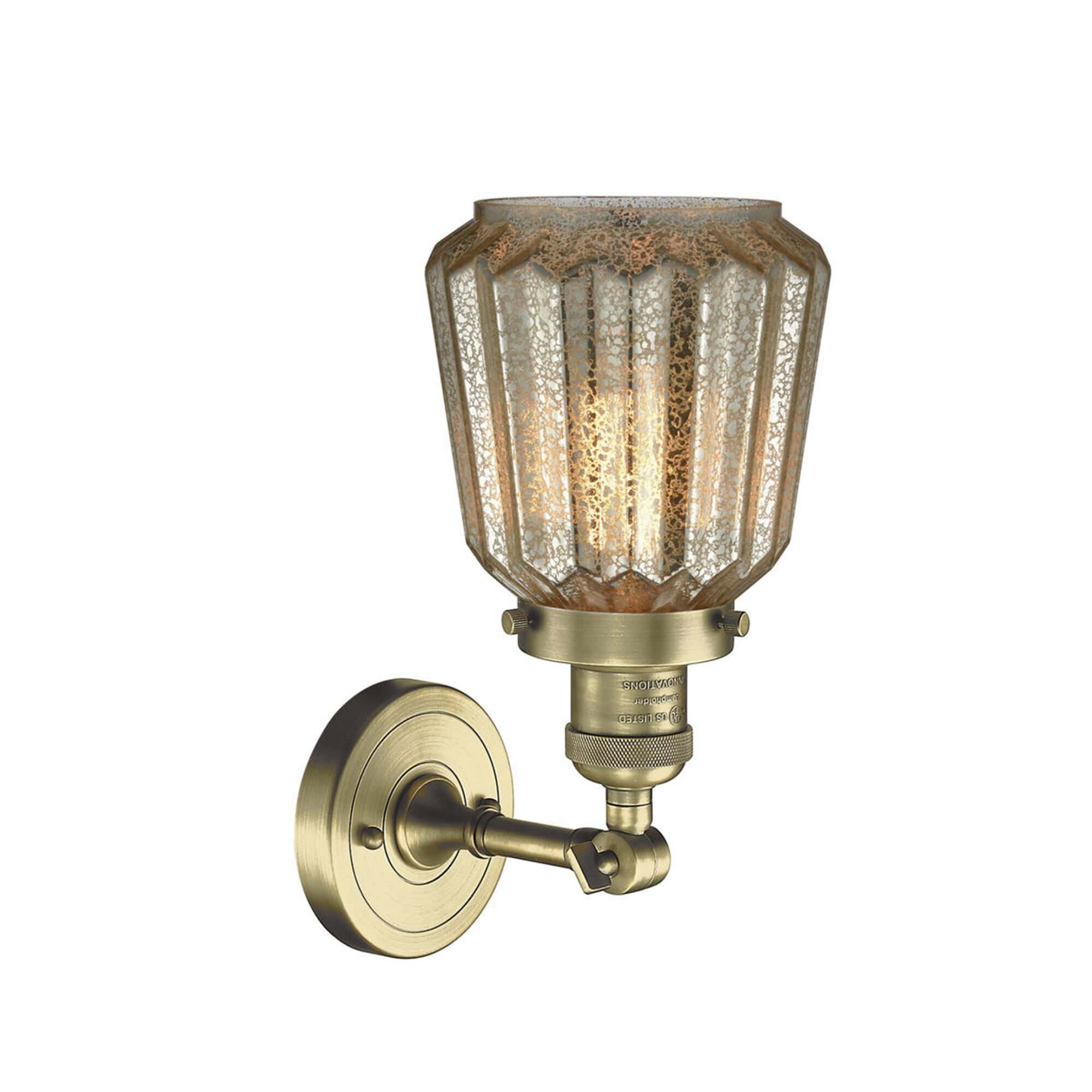 Shown in Antique Brass finish and Clear glass
