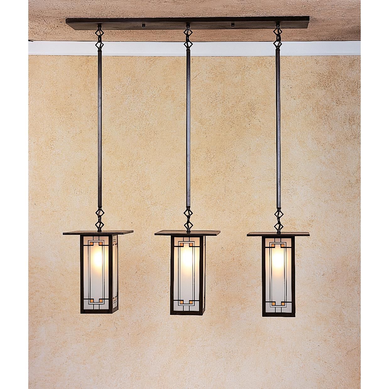 Franklin 37 Inch 3 Light Linear Suspension Light by Arroyo Craftsman