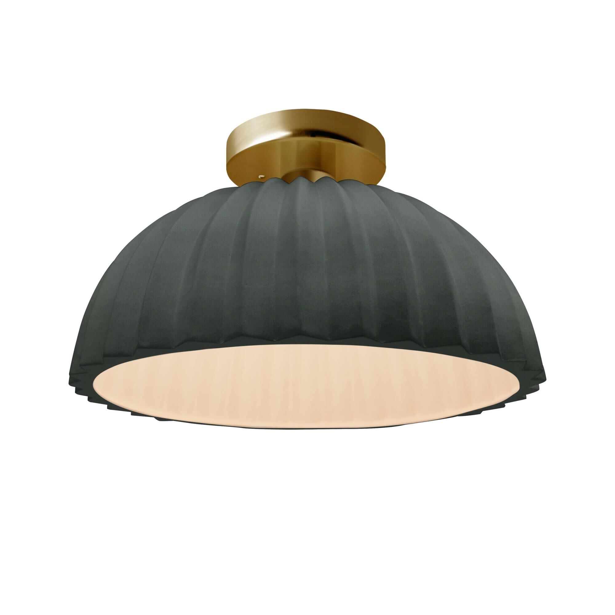 Shown in Brushed Brass finish and Pewter Green shade