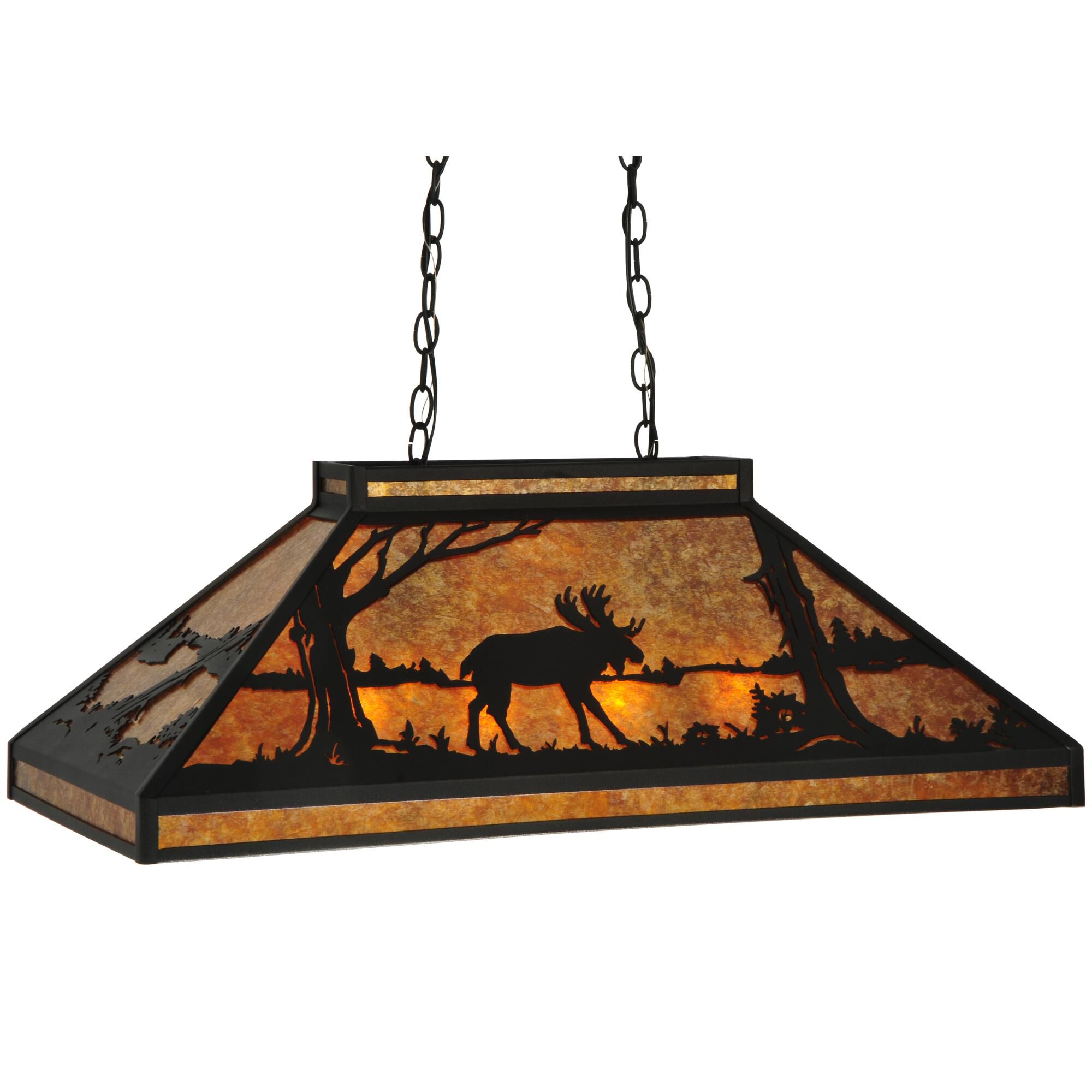 Moose At Lake 33 Inch 6 Light Linear Suspension Light by Meyda Lighting