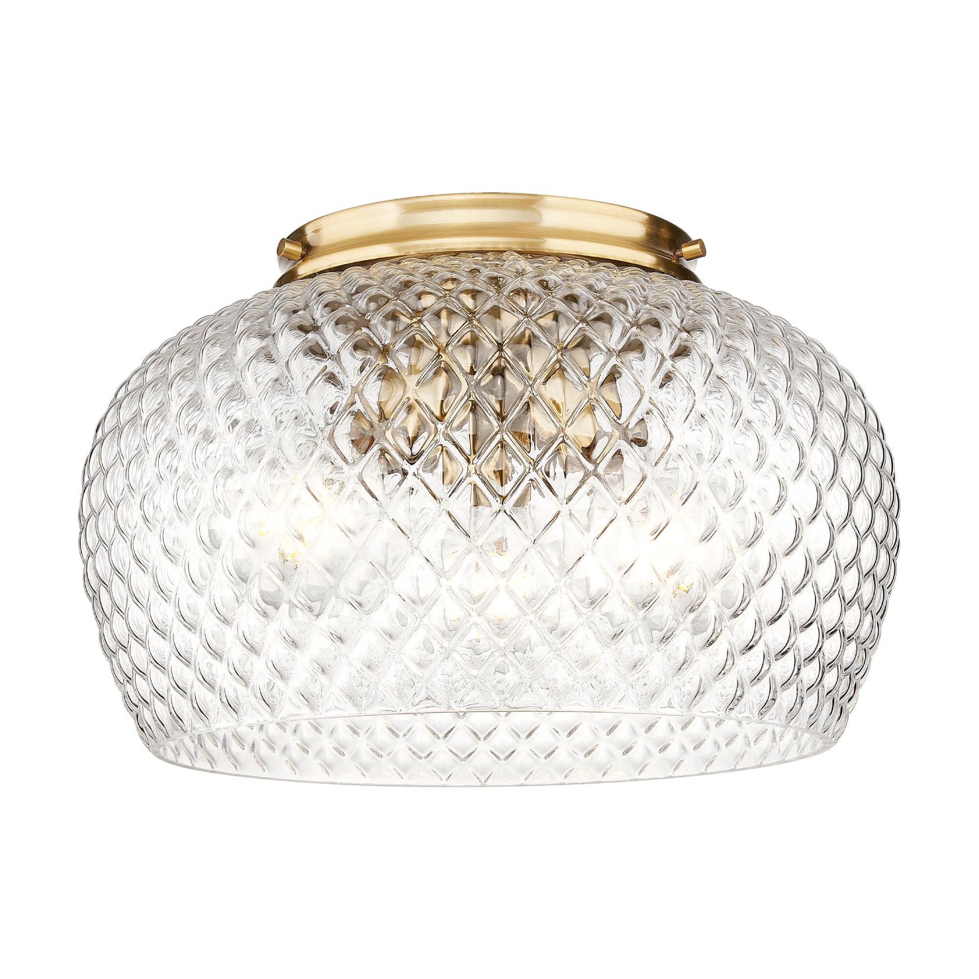 Shown in Modern Brushed Gold finish and Clear glass