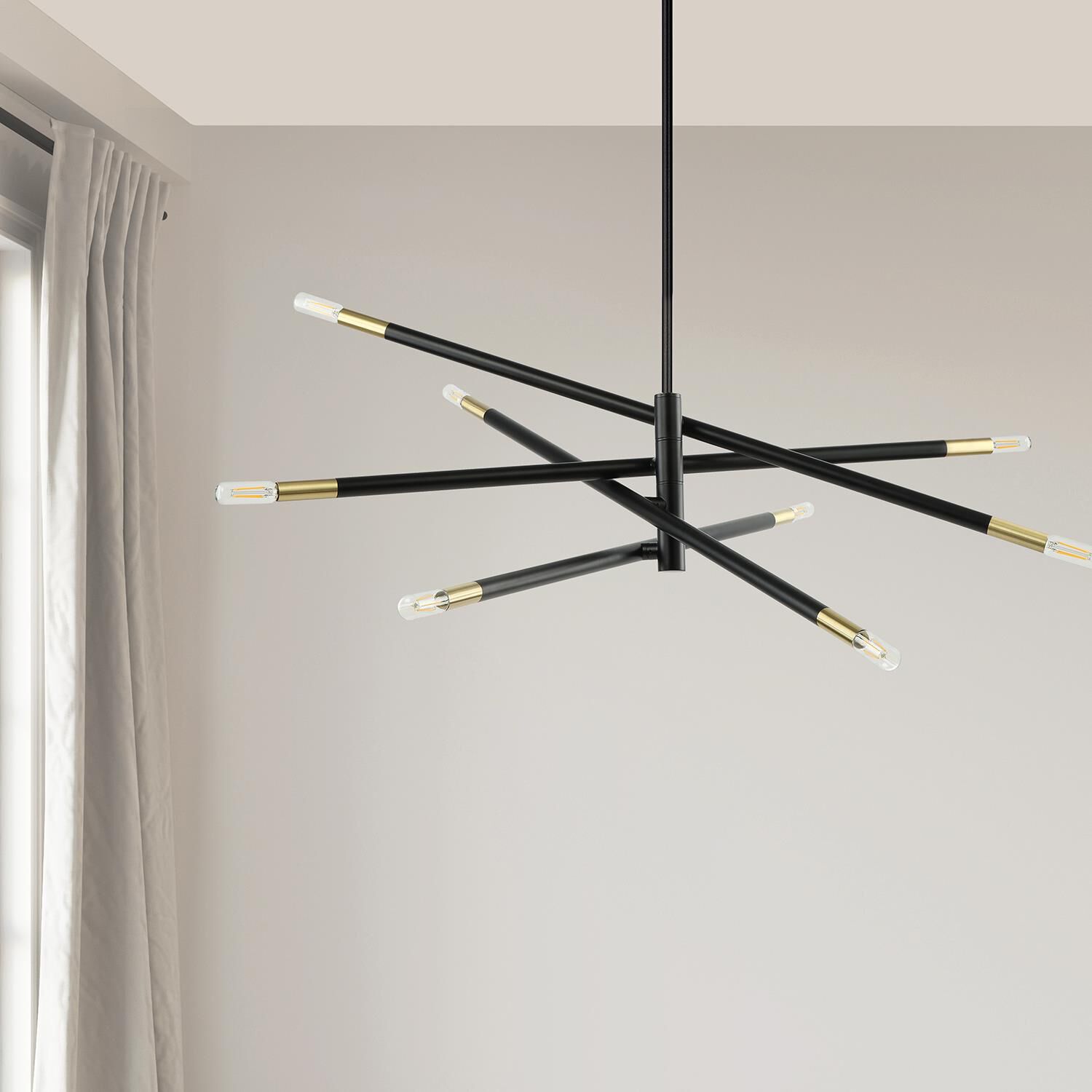 Wand 50 Inch 8 Light Chandelier by Dainolite