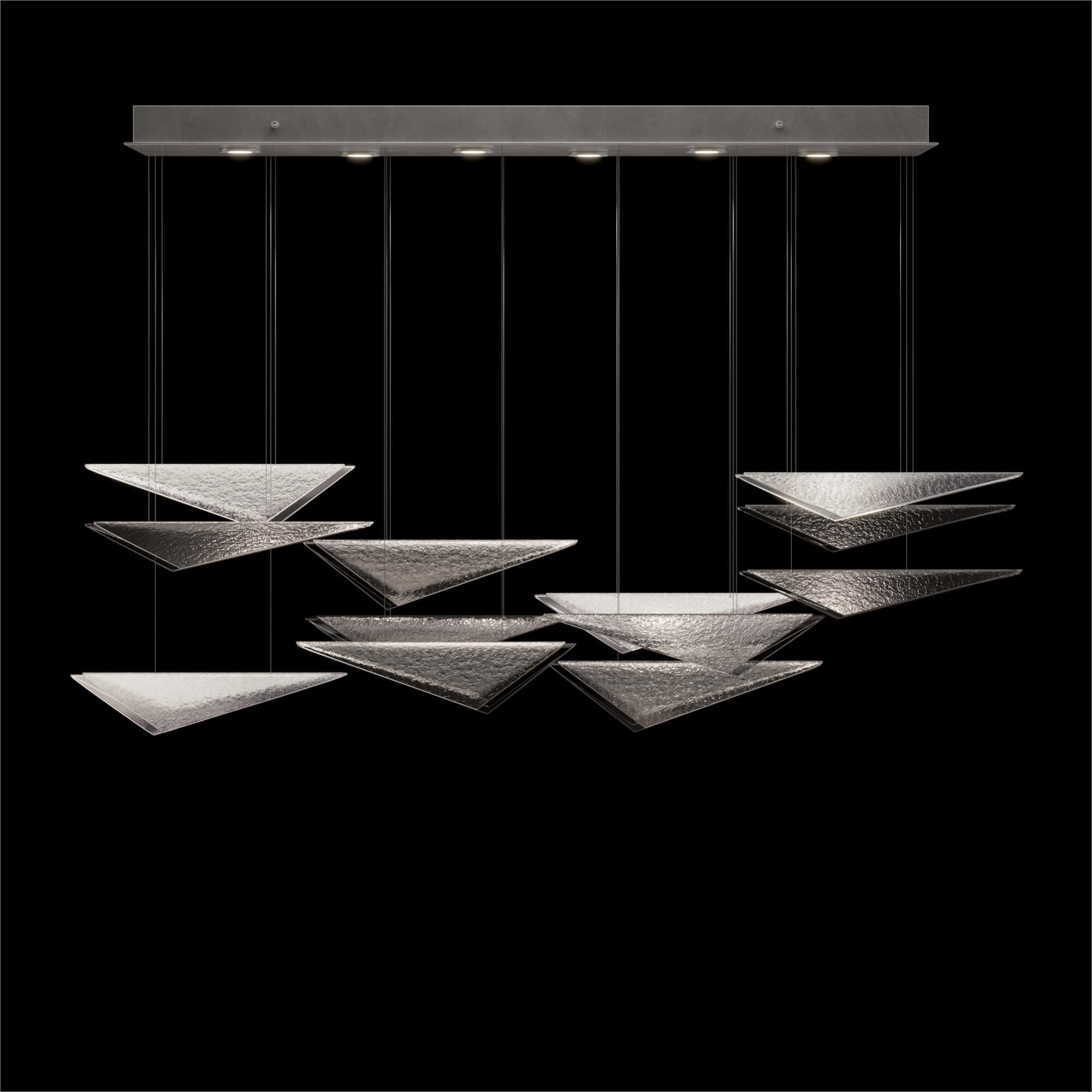Shown in Silver finish and Smoke Hammered glass