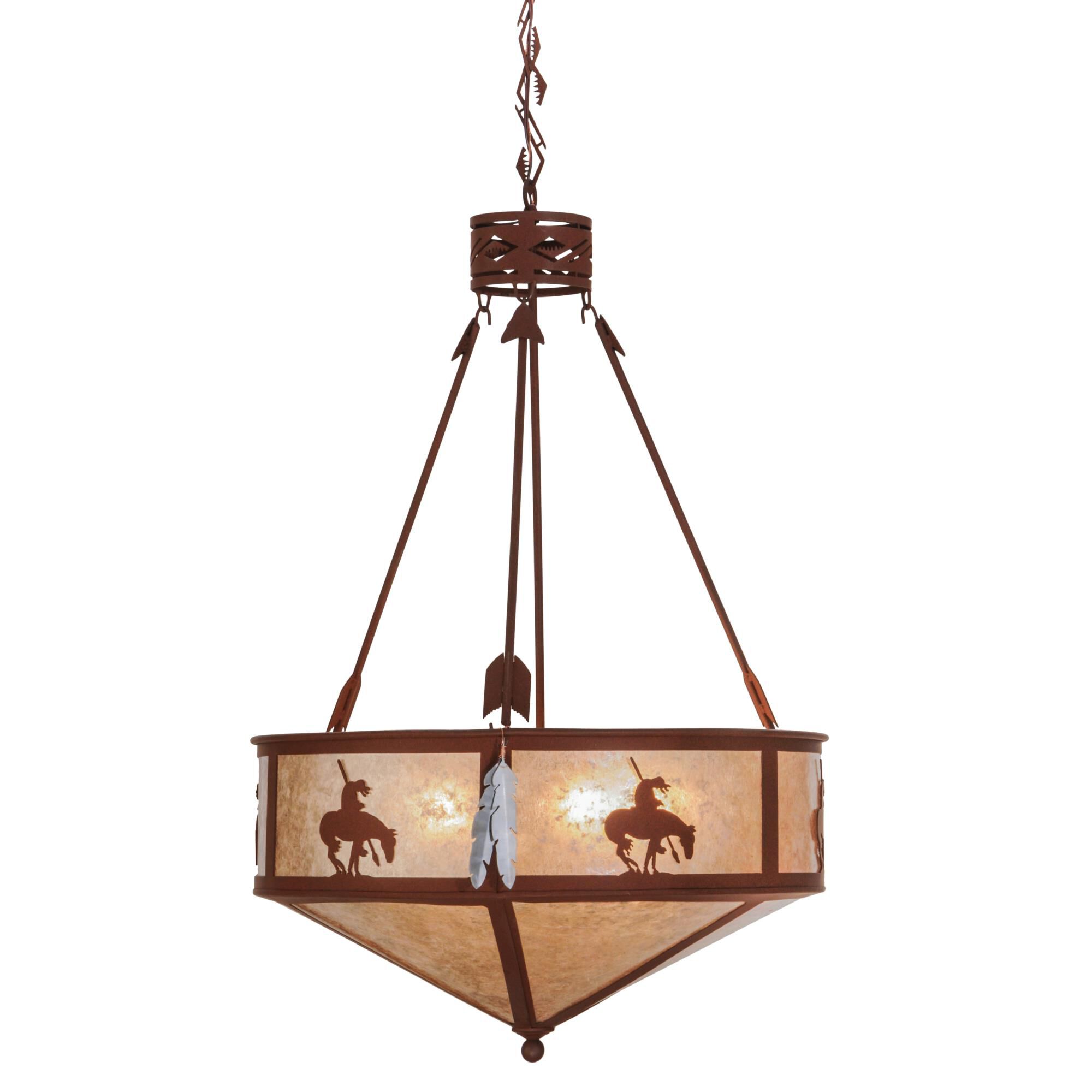 Shown in Red Rust finish and Silver Mica glass