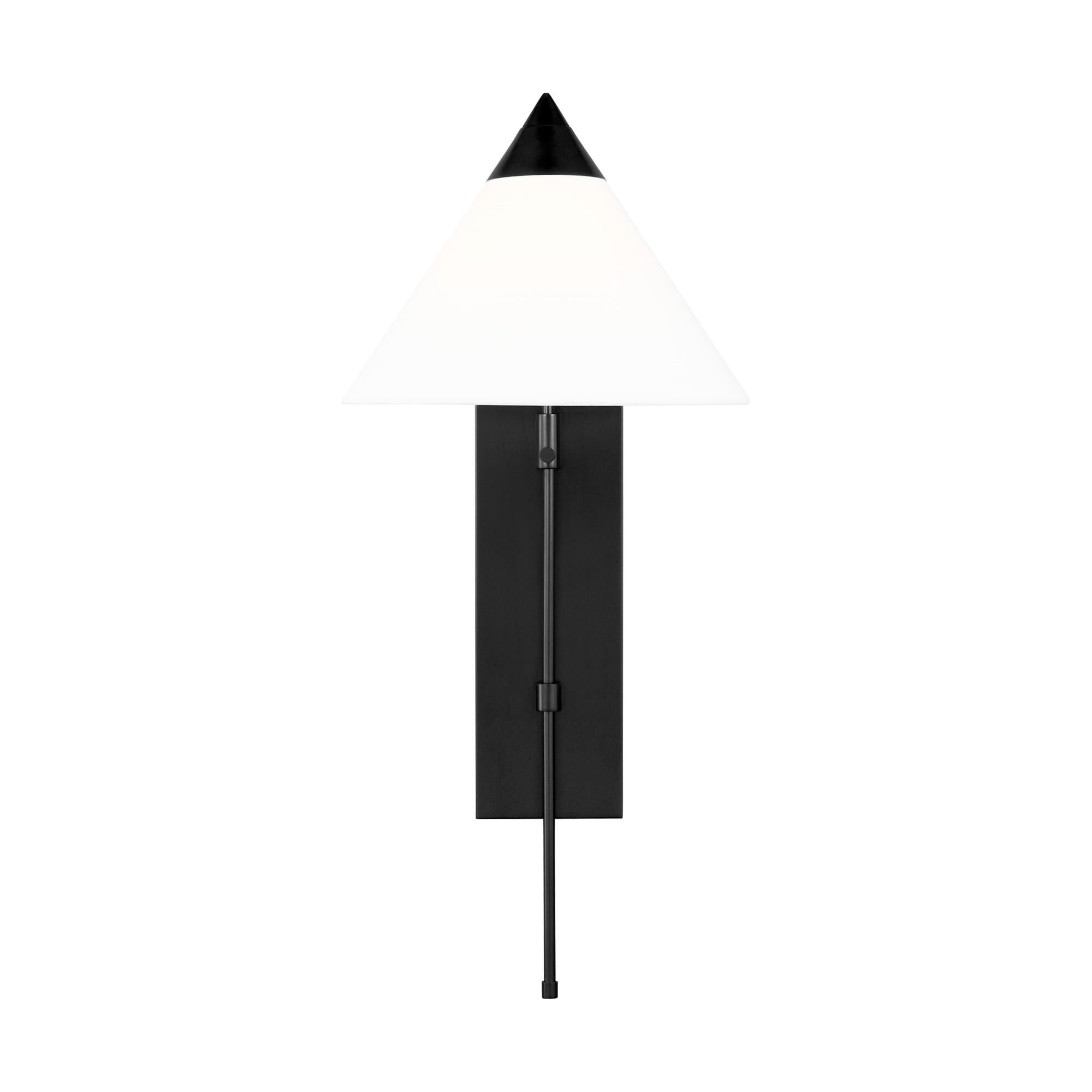 Shown in Deep Bronze finish and White Linen Fabric shade