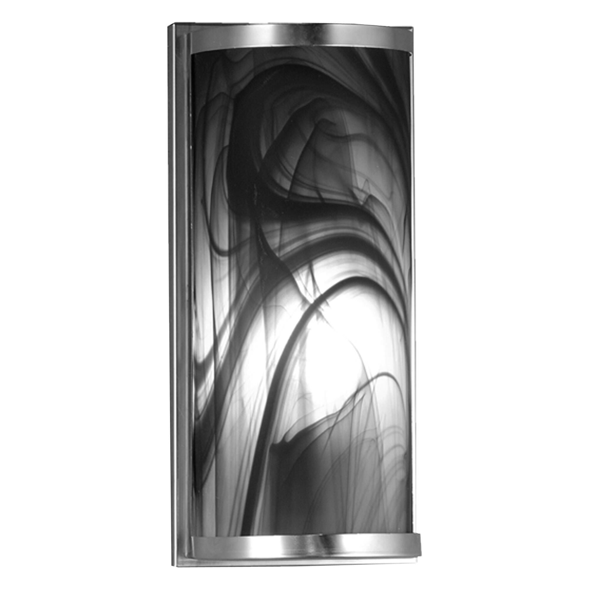 Shown in Nickel Finish finish and Noir Swirl glass
