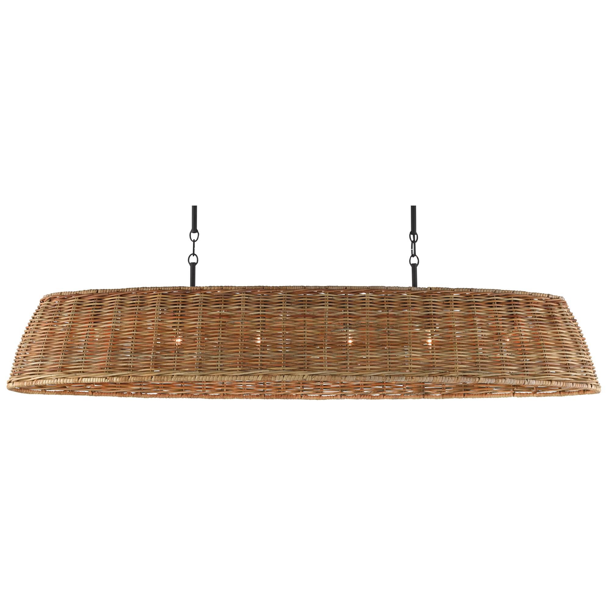 Basket 54 Inch 6 Light Linear Suspension Light by Currey and Company