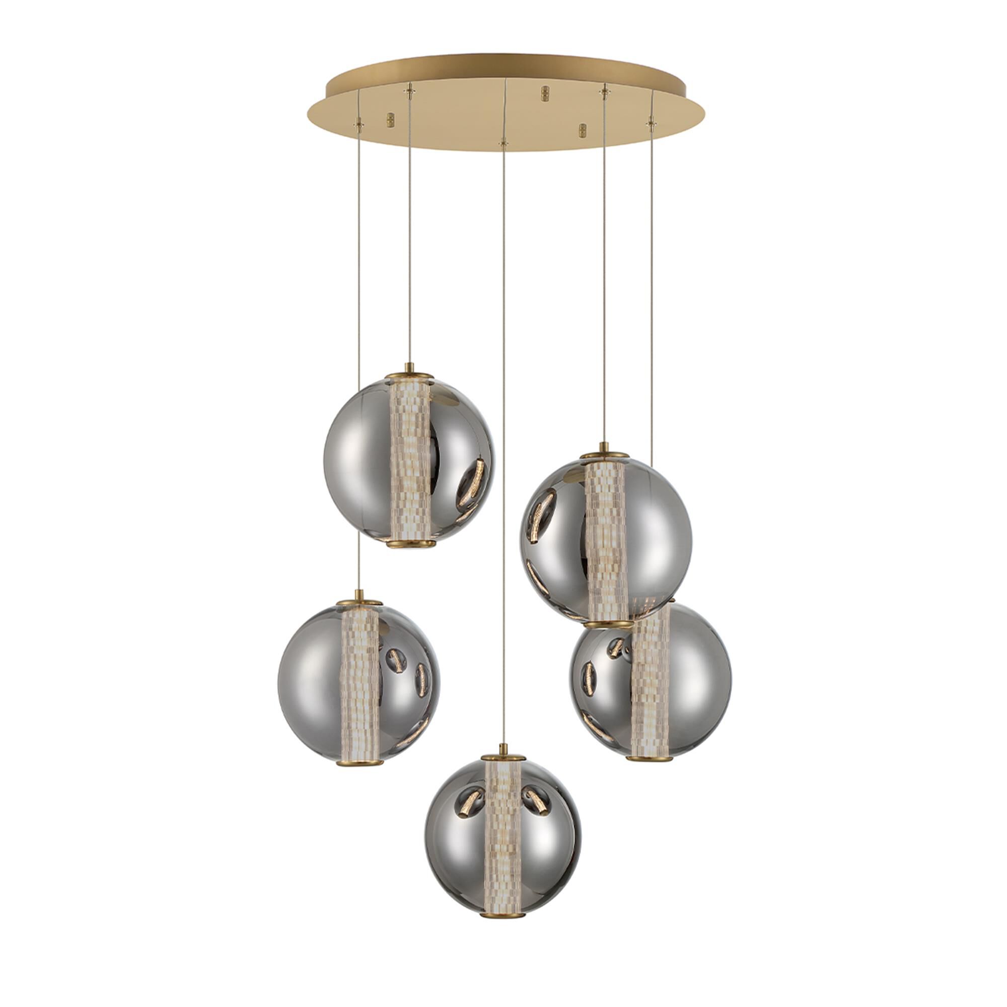 Shown in Gold finish and Smoked glass
