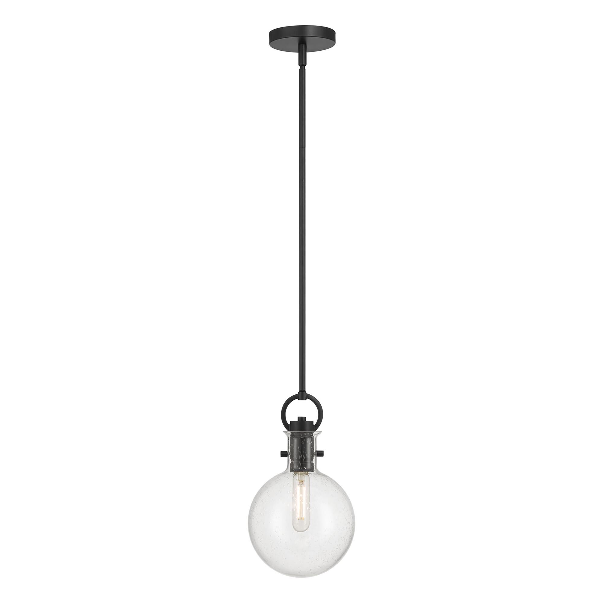 Shown in Matte Black finish and Clear Seeded glass