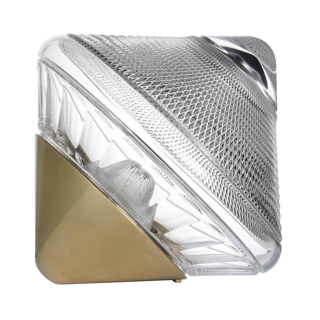 Shown in Natural Brass finish and Clear crystal