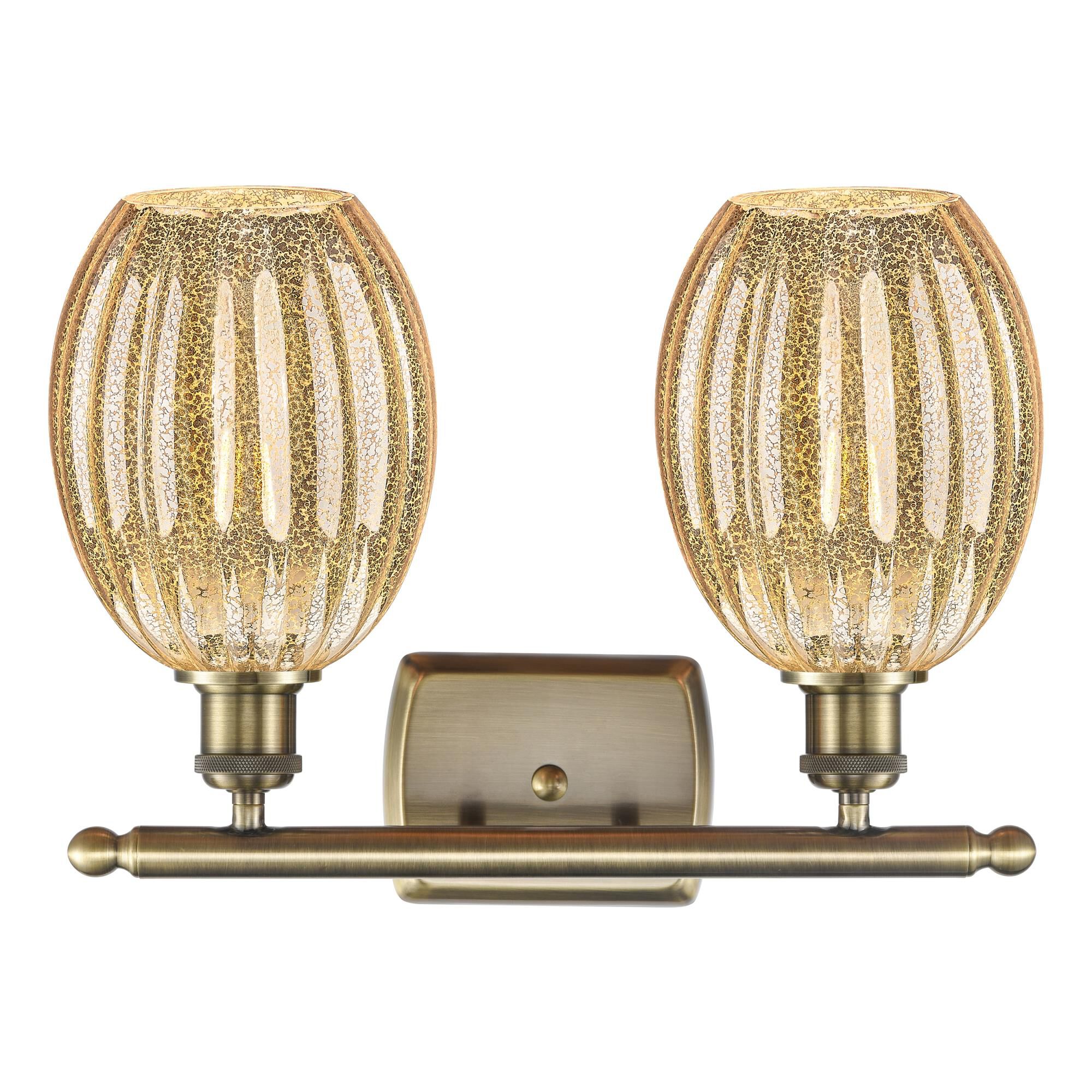 Shown in Antique Brass finish and Mercury glass