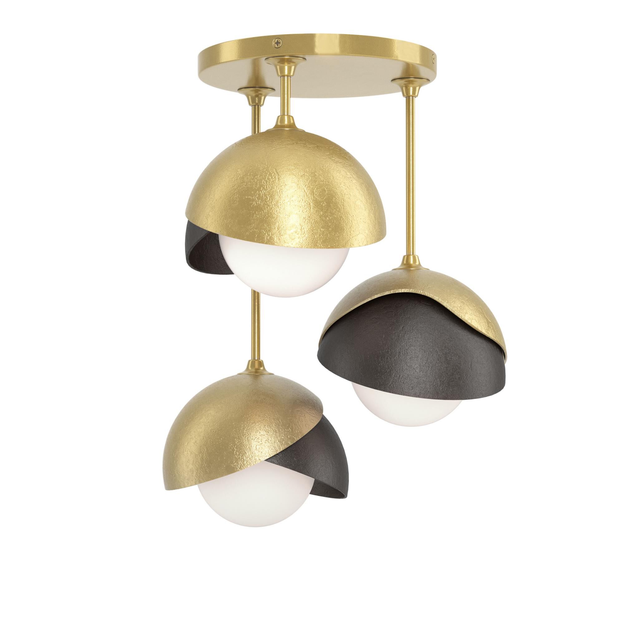 Shown in Modern Brass finish and Opal glass and Oil Rubbed Bronze  accent