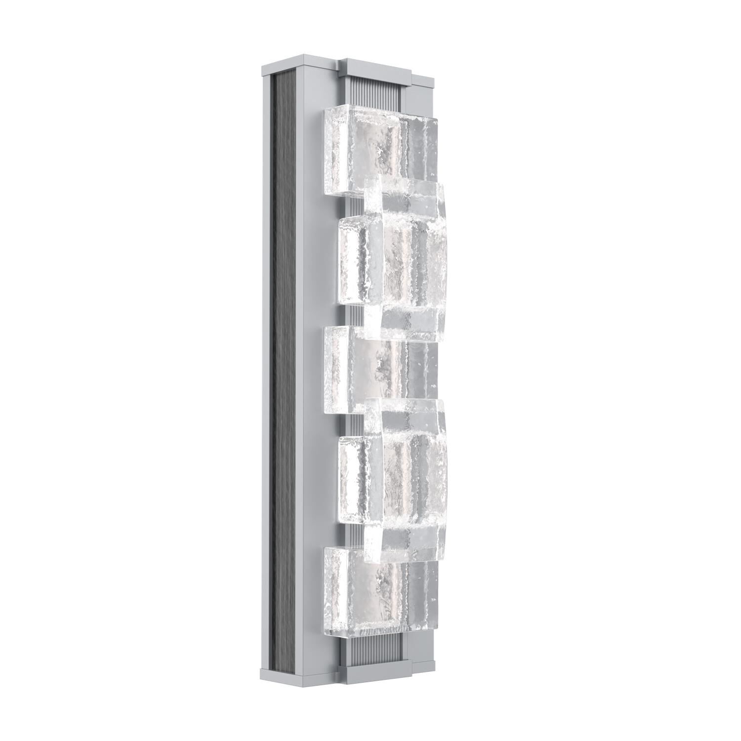 Shown in Classic Silver finish and Rough Seedy glass and Dark Oak accent