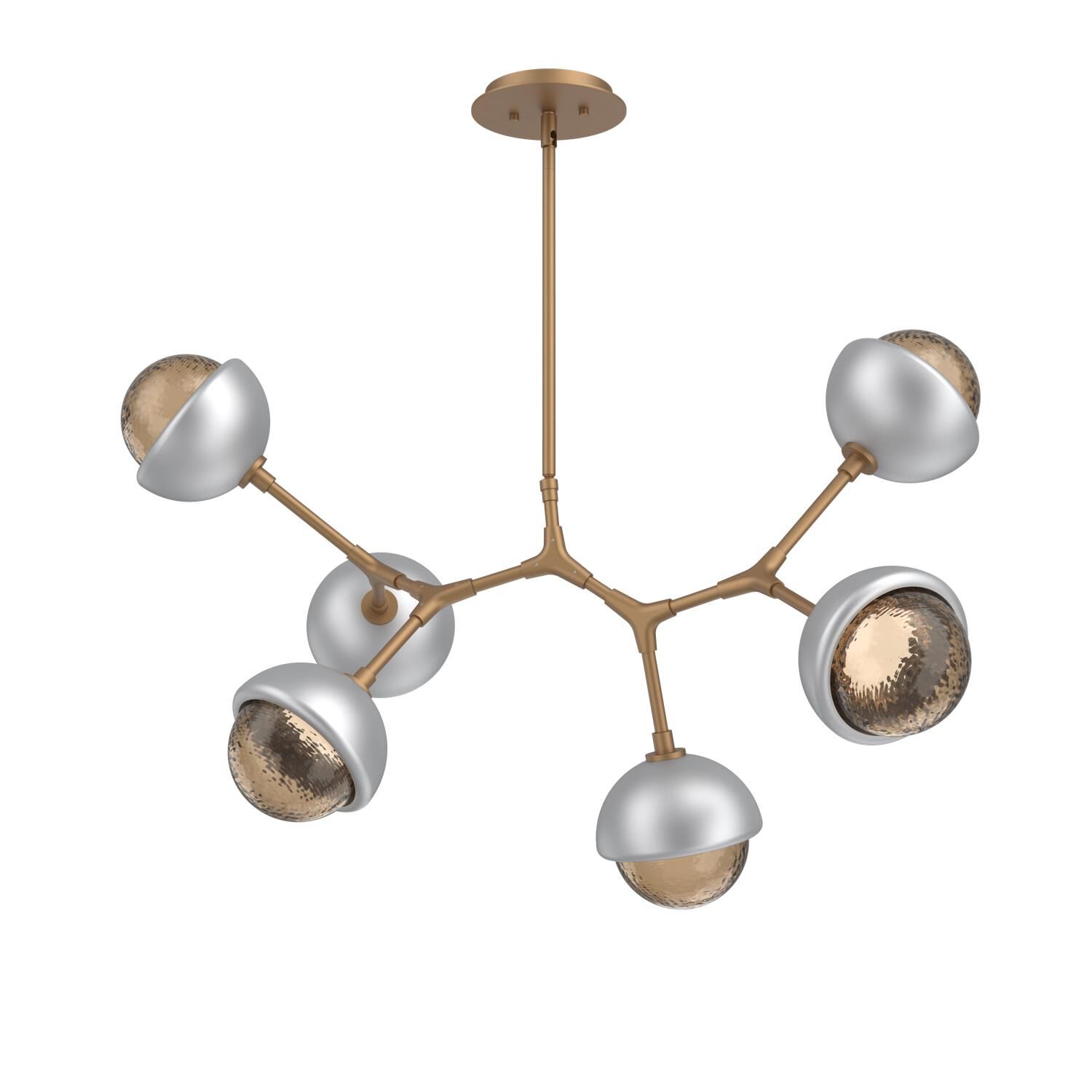 Shown in Novel Brass finish and Bronze glass and Classic Silver accent