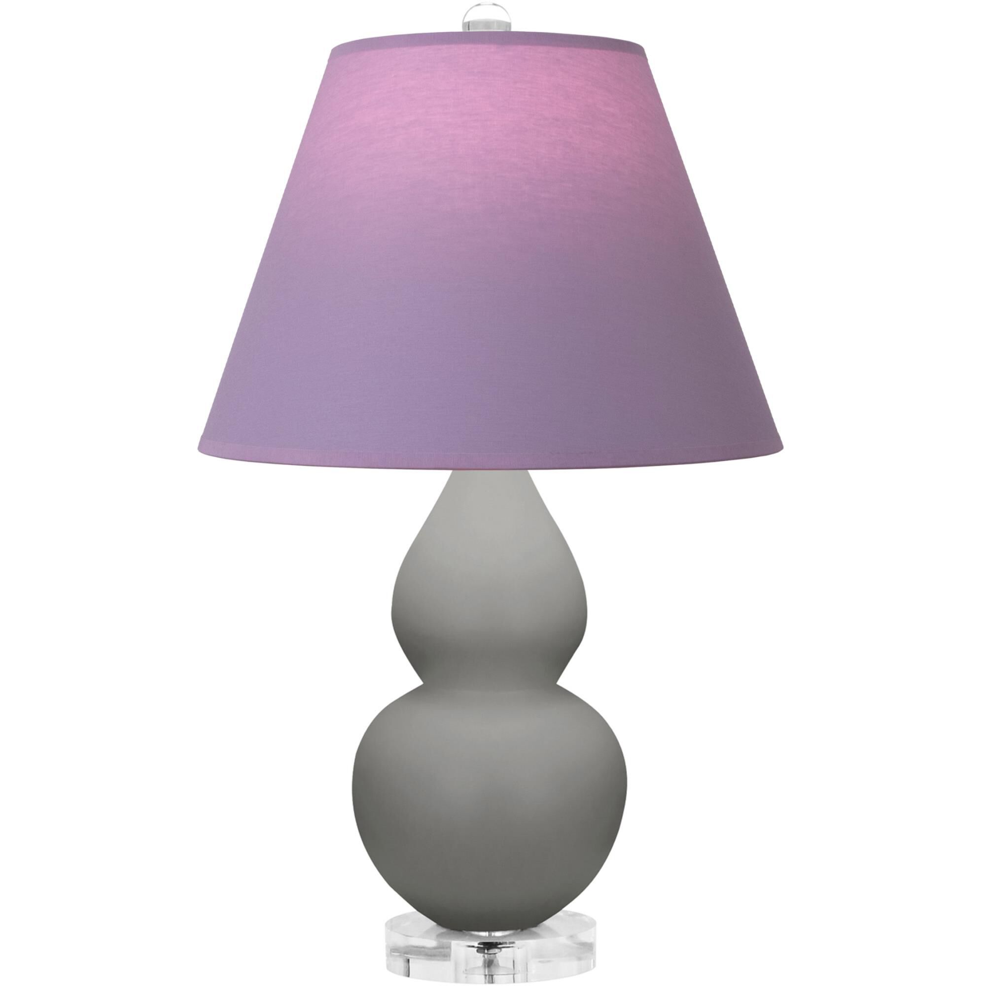 Shown in Matte Smokey Taupe finish and Lavender and Plum shade and Lucite accent