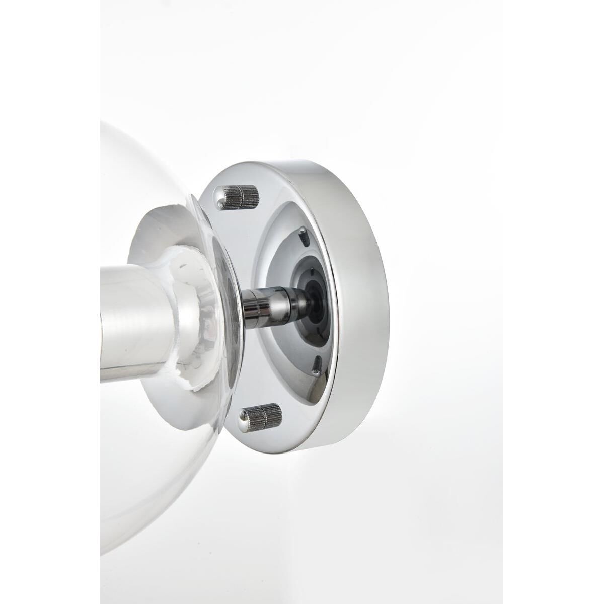 Shown in Chrome  finish and Clear glass