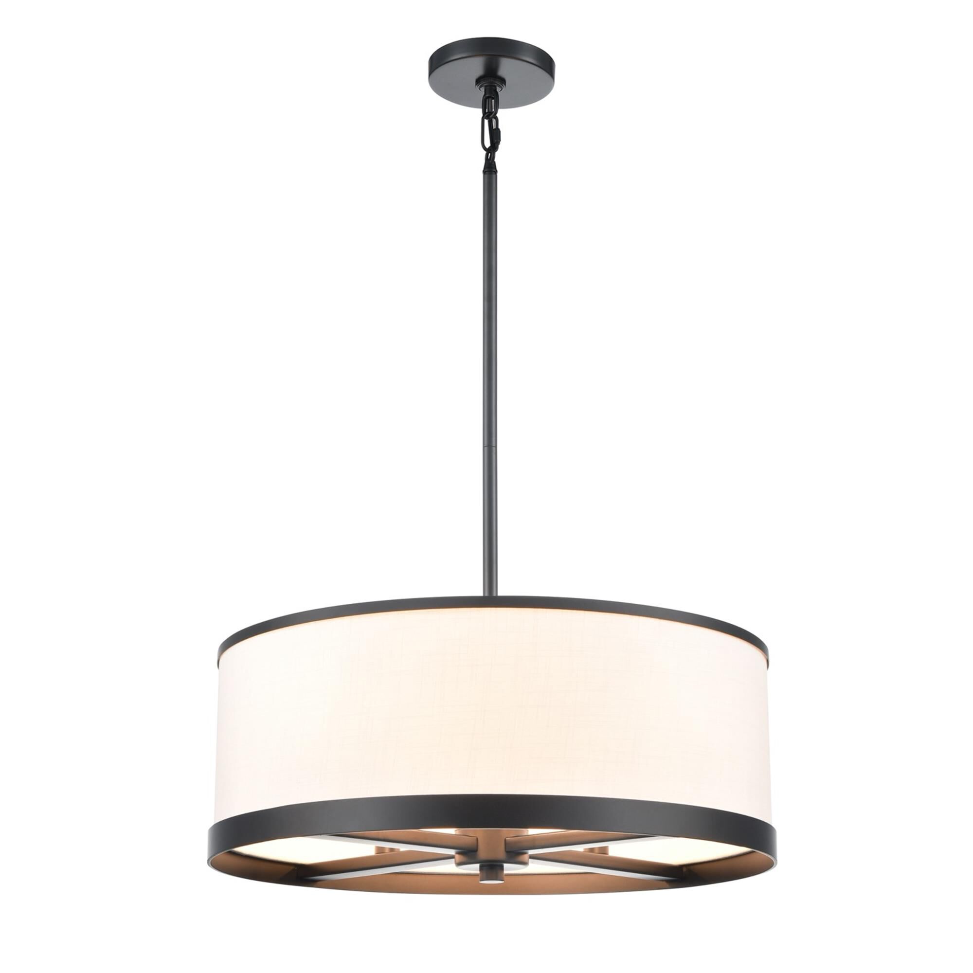 Shown in Black finish and White Fabric shade