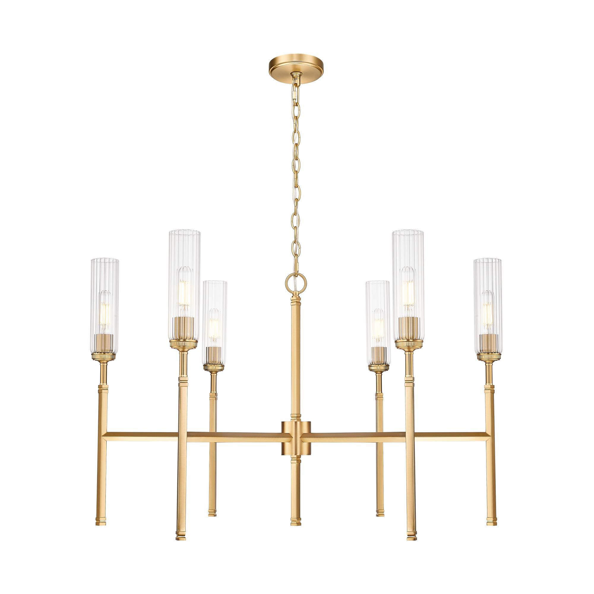 Shown in Modern Gold finish and Clear glass