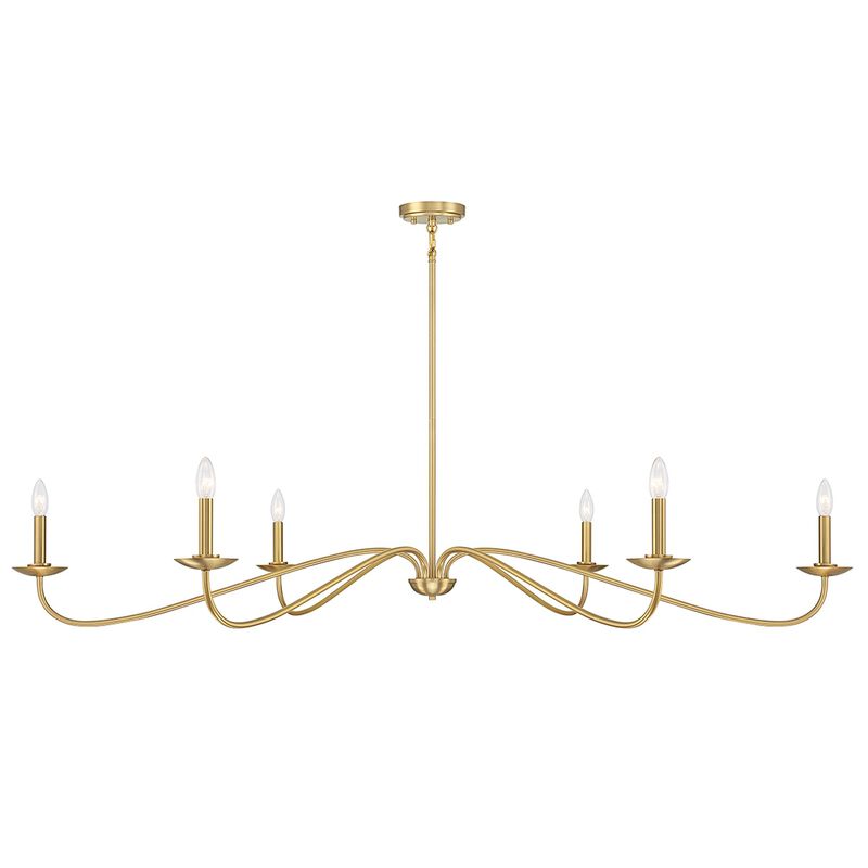 62 Inch 6 Light Chandelier by Meridian Lighting