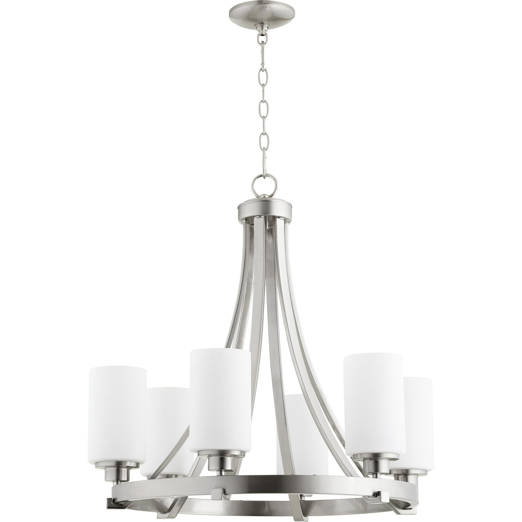 Shown in Satin Nickel finish and Satin Opal shade