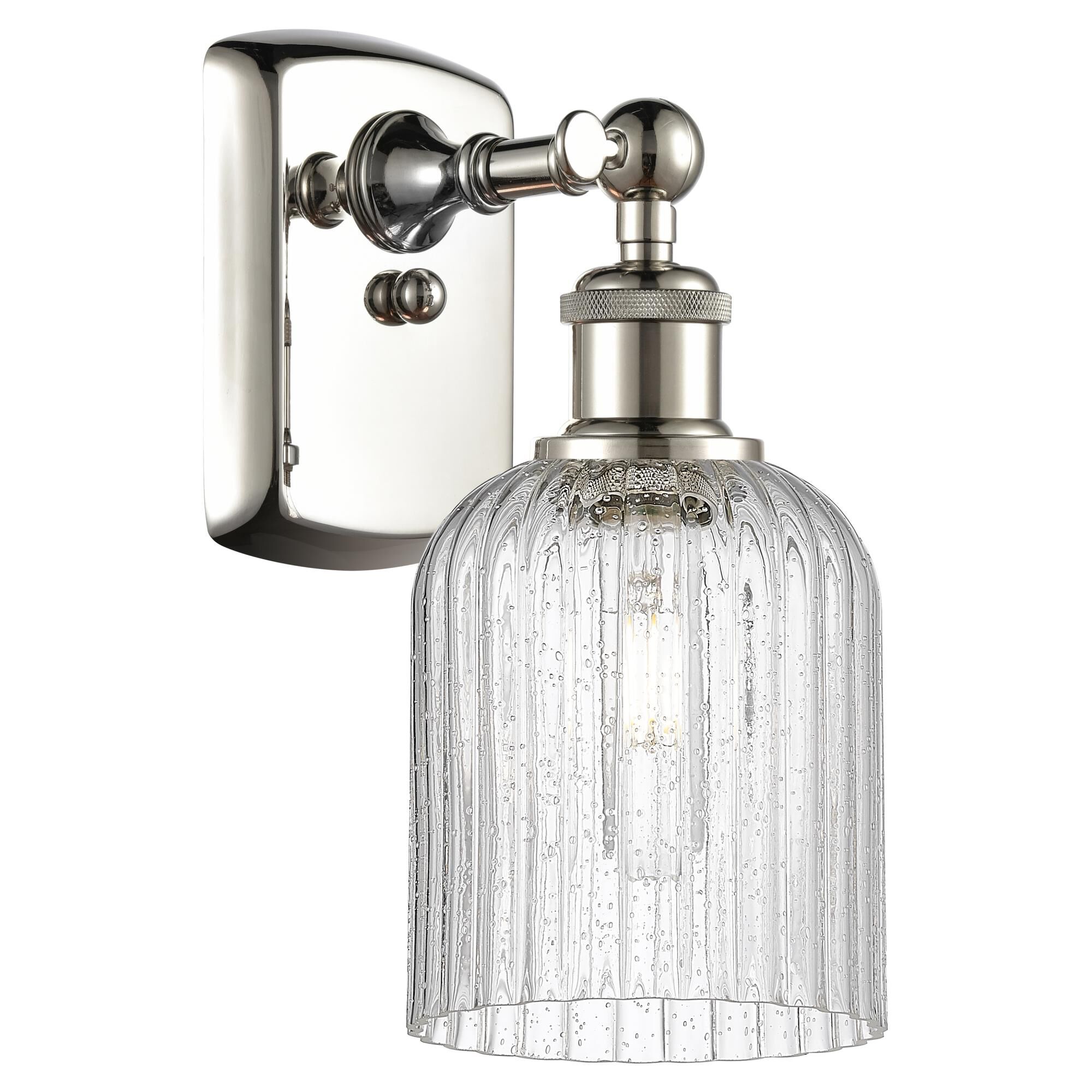 Shown in Polished Nickel finish and Seedy shade