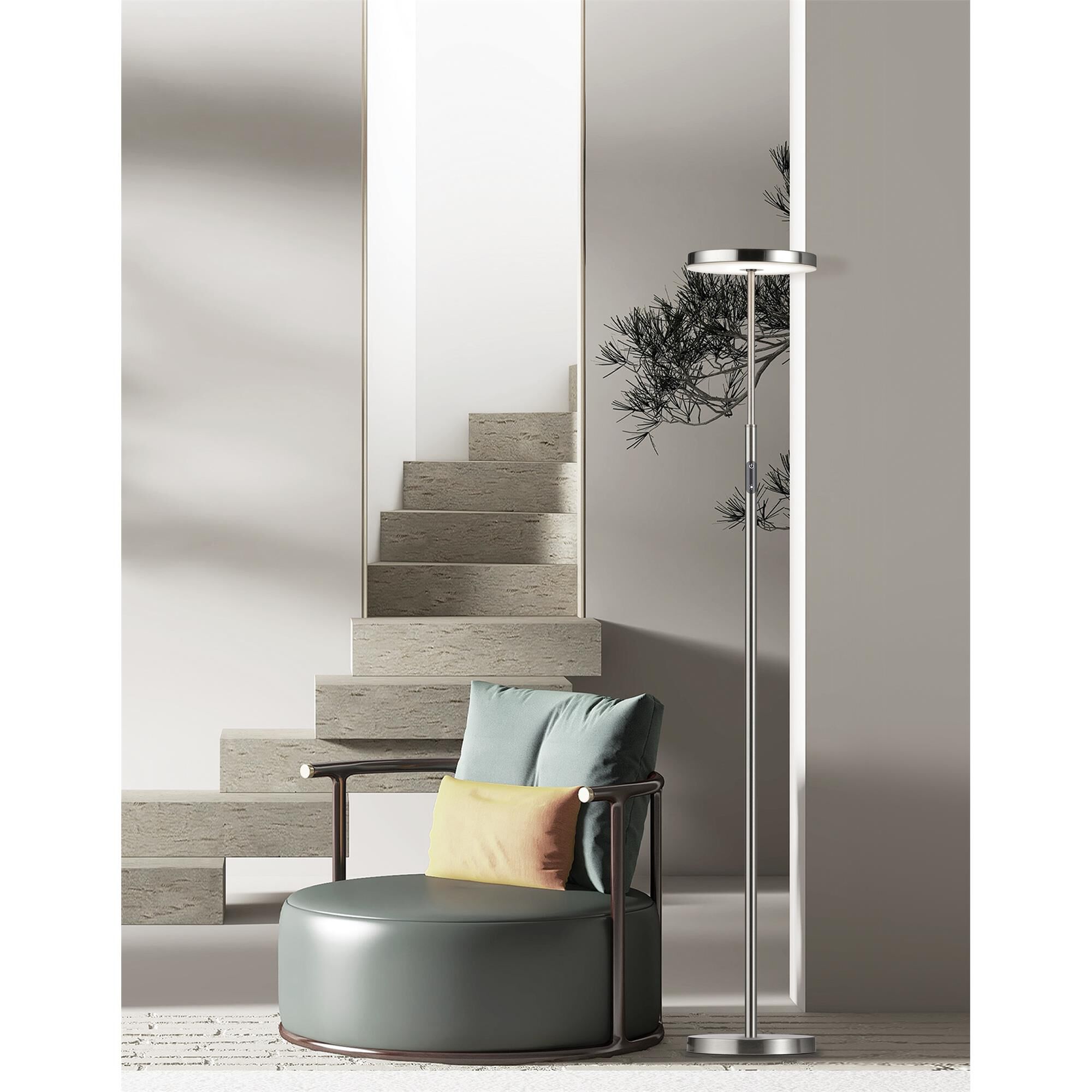 Shown in Satin Nickel finish and White shade