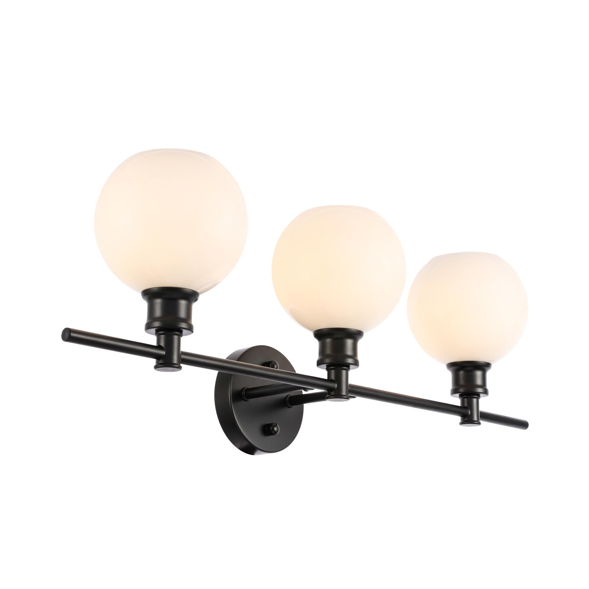 Shown in Black finish and Frosted White  glass