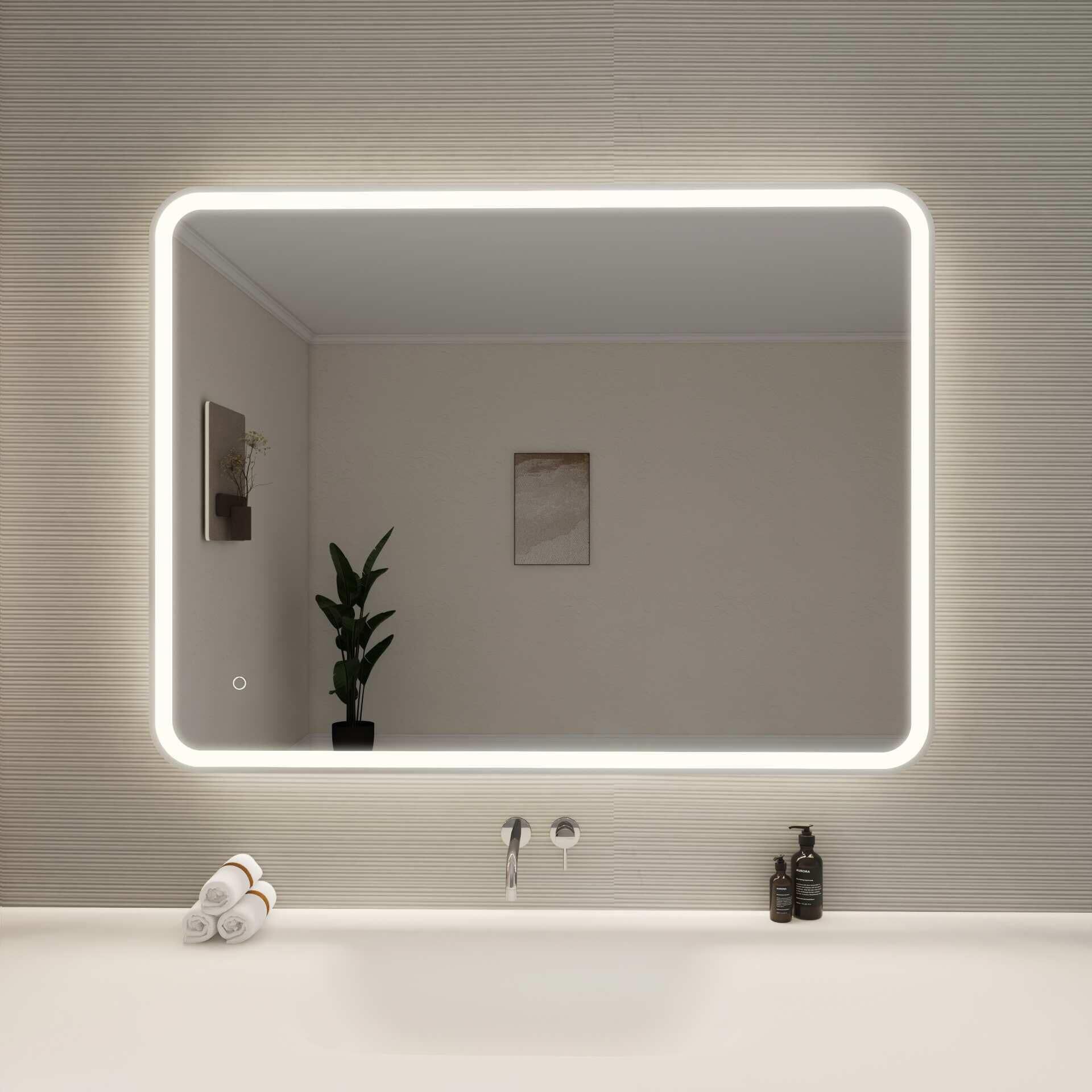 Harmoni 48 Inch Round LED Lighted Mirror by Elegant Decor