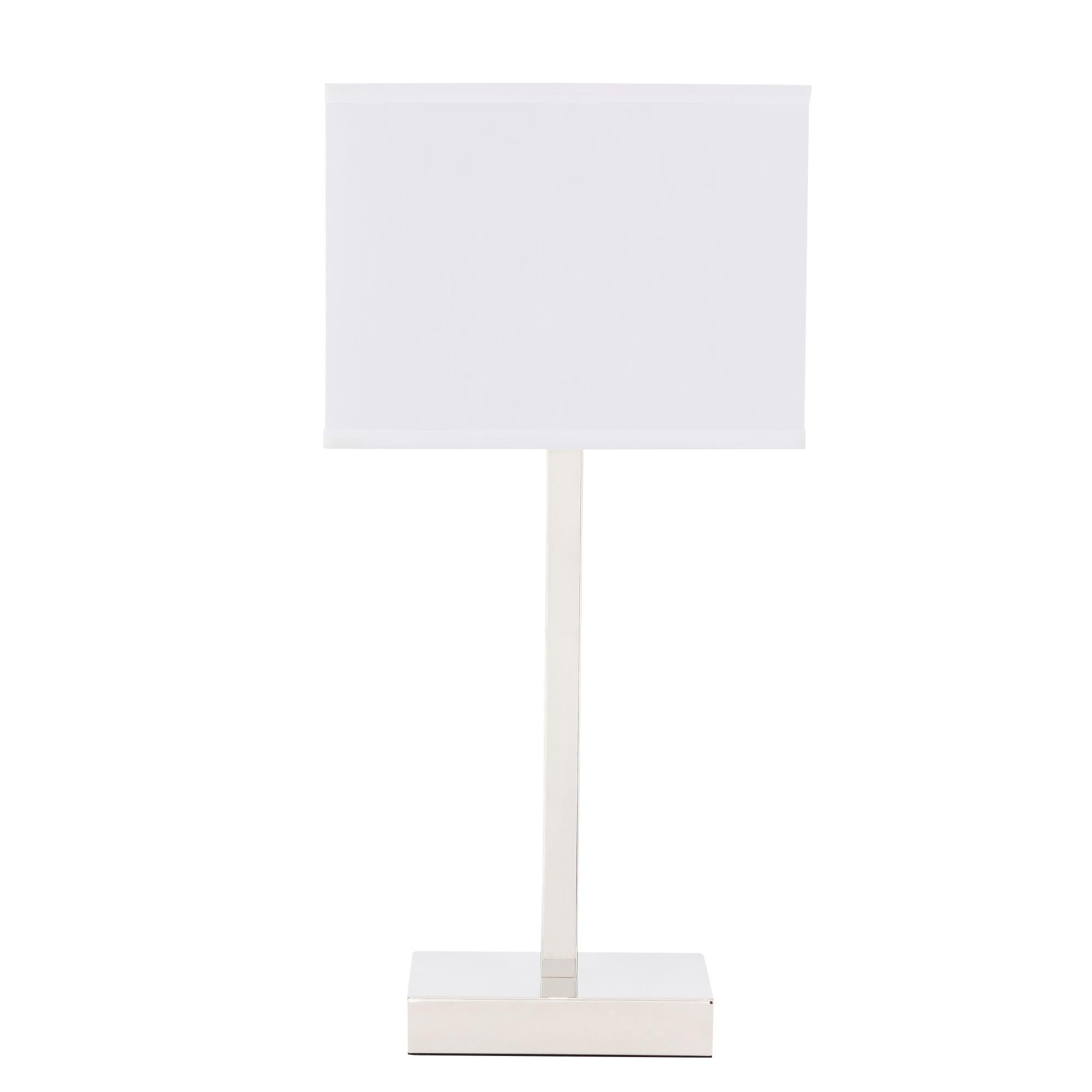 Shown in Polished Nickel finish and Fabric - Off White shade