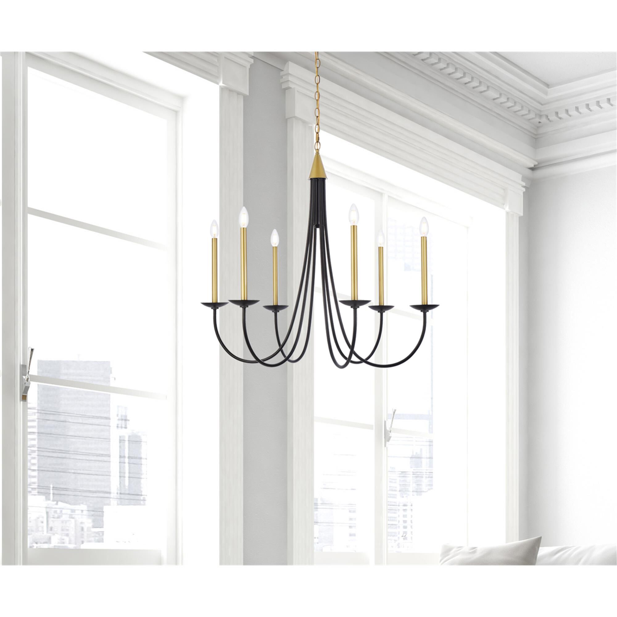Shown in Black and Brass finish