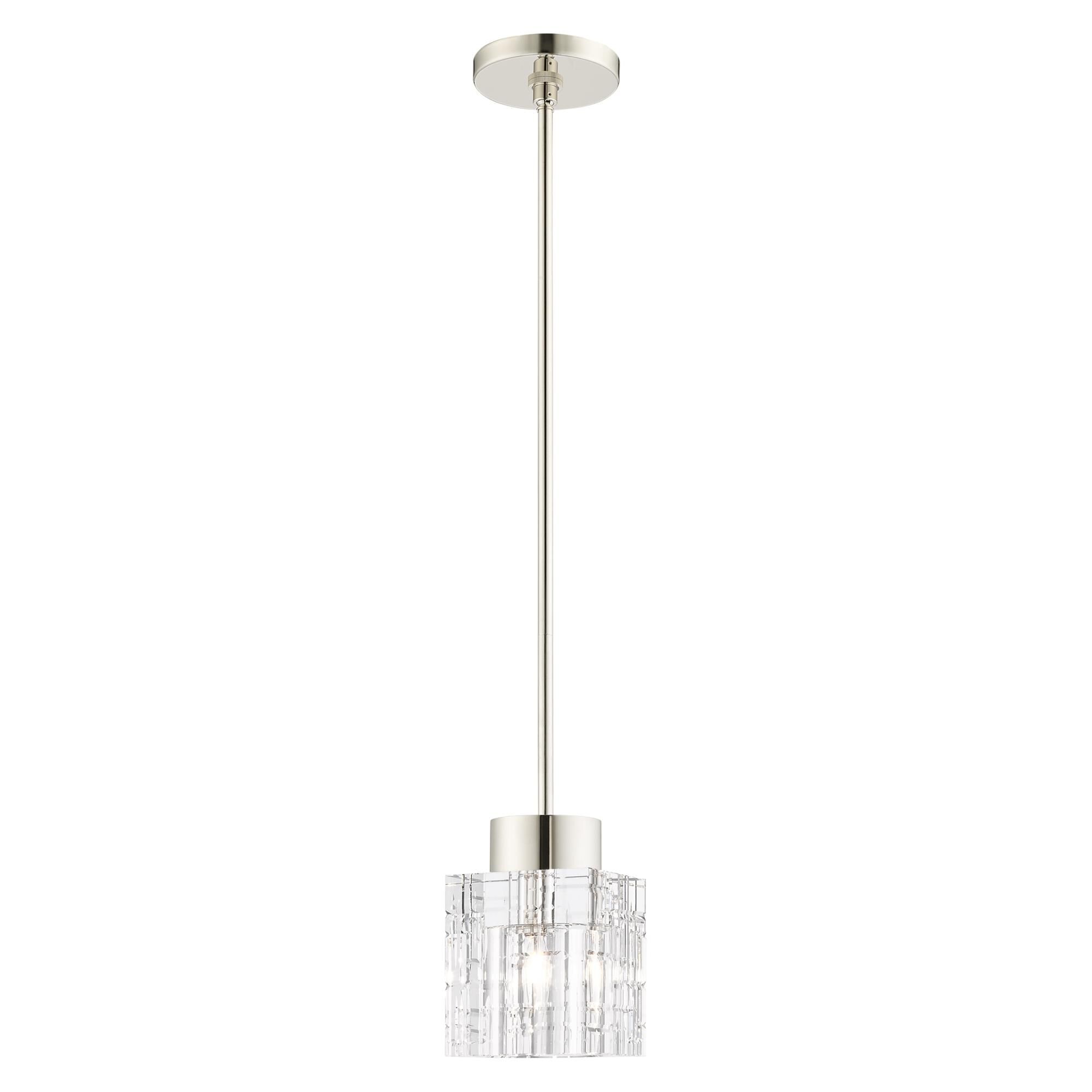 Shown in Polished Nickel finish and Clear Crystals glass and Clear Crystals shade