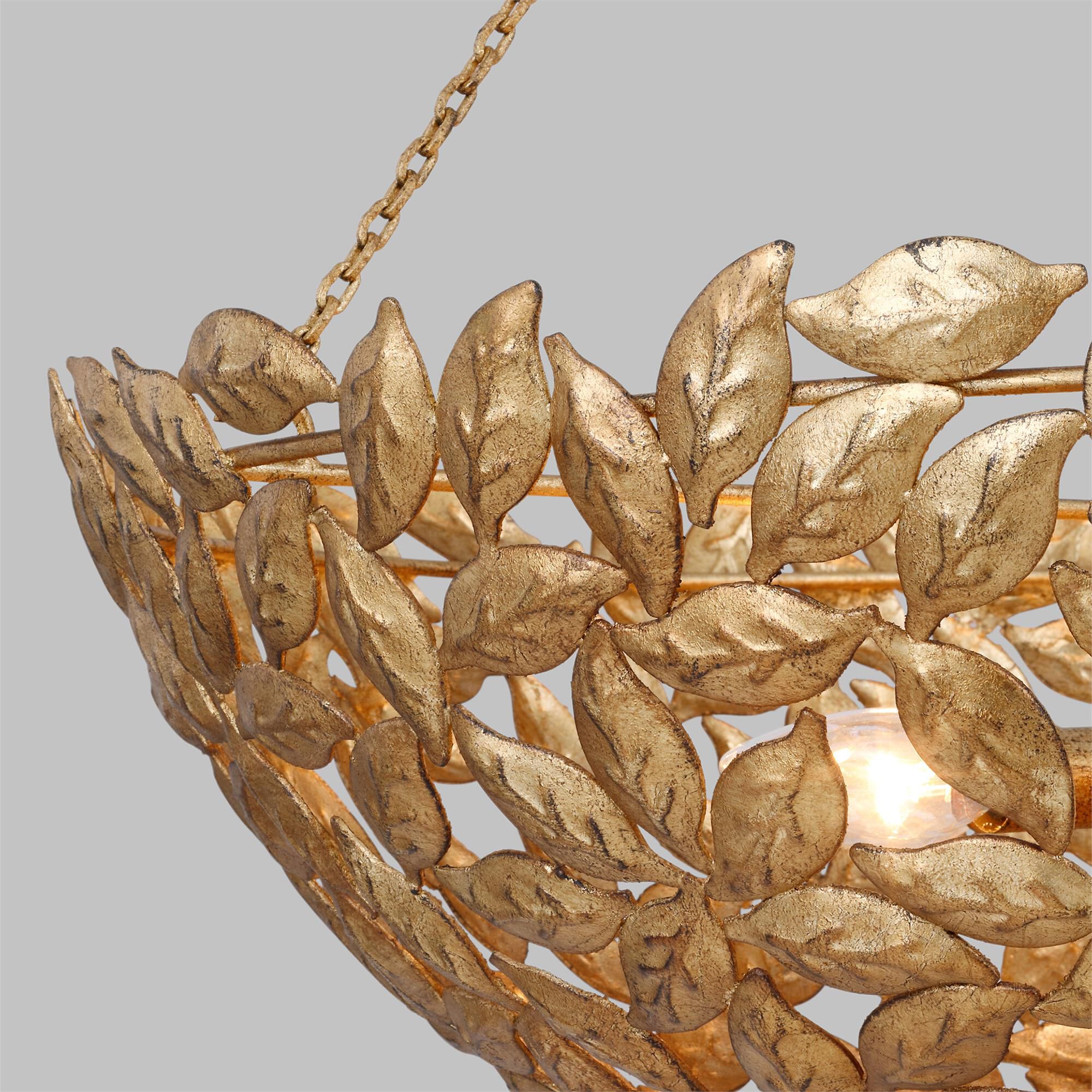 Shown in Antique Gild finish and Antique Gild Steel shade
