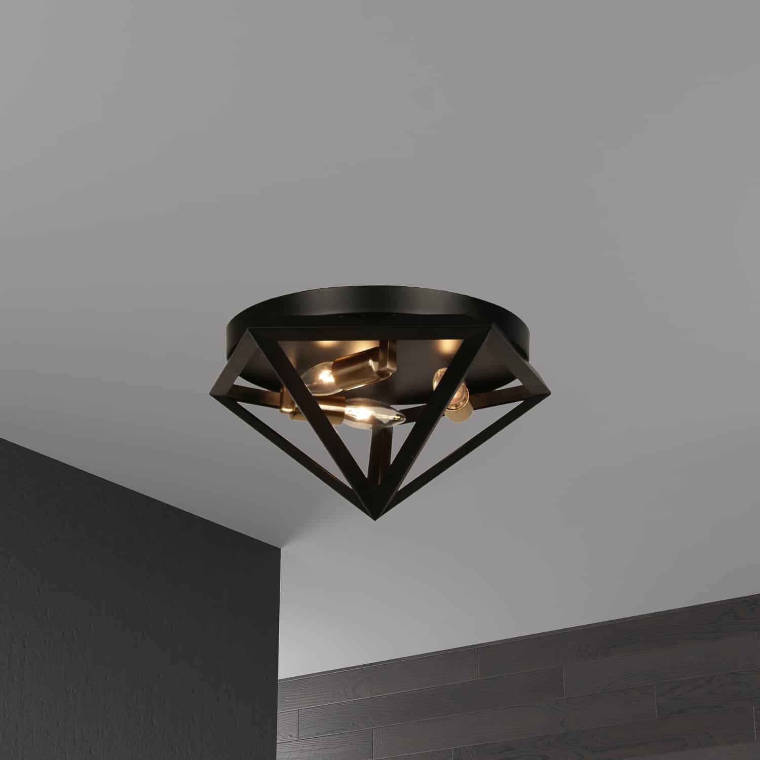 Shown in Matte Black - Antique Brass finish