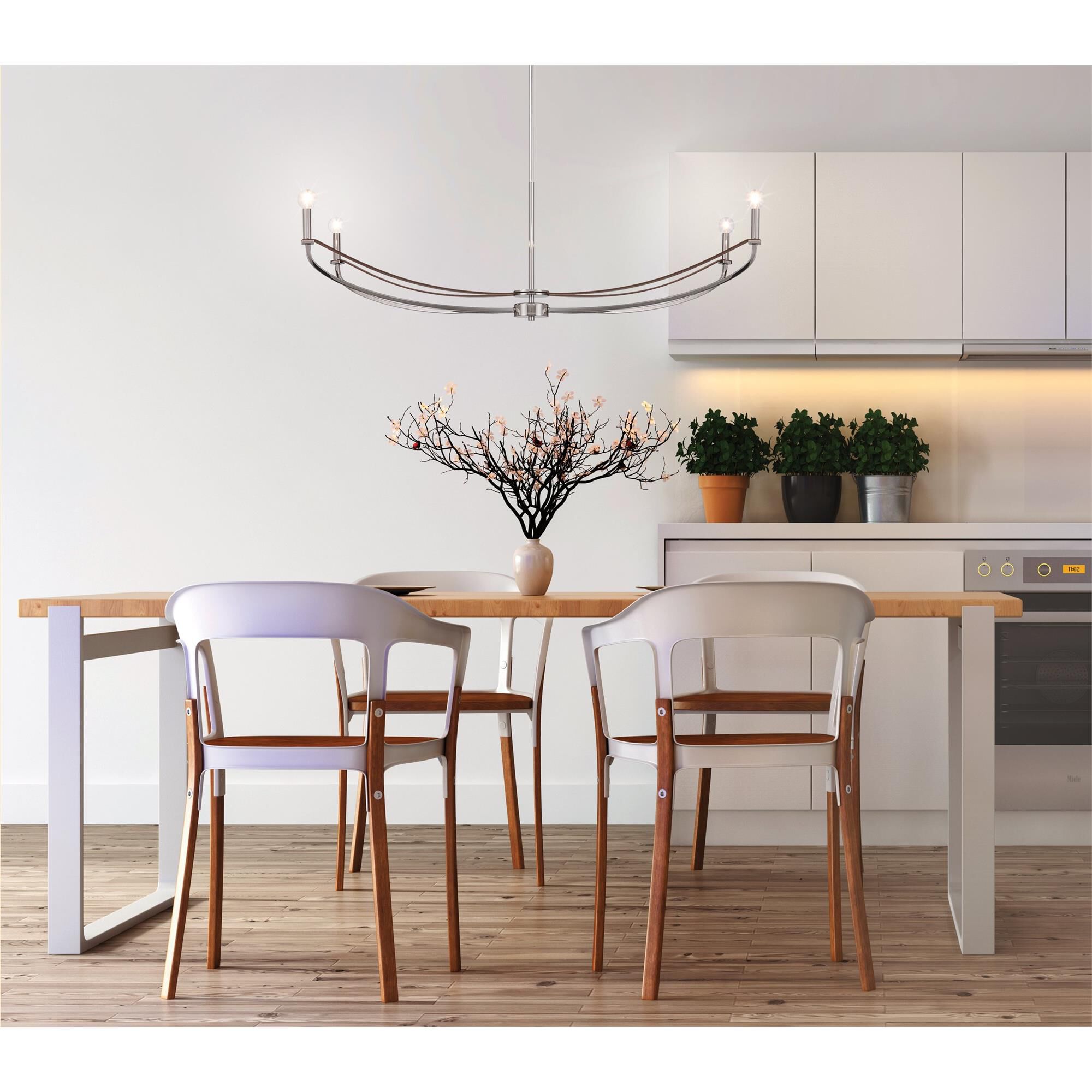 Shown in Polished Nickel and Dark Brown finish