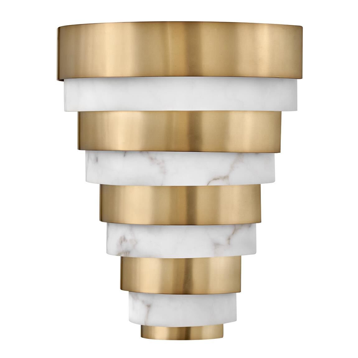 Shown in Heritage Brass finish and Faux Alabaster glass