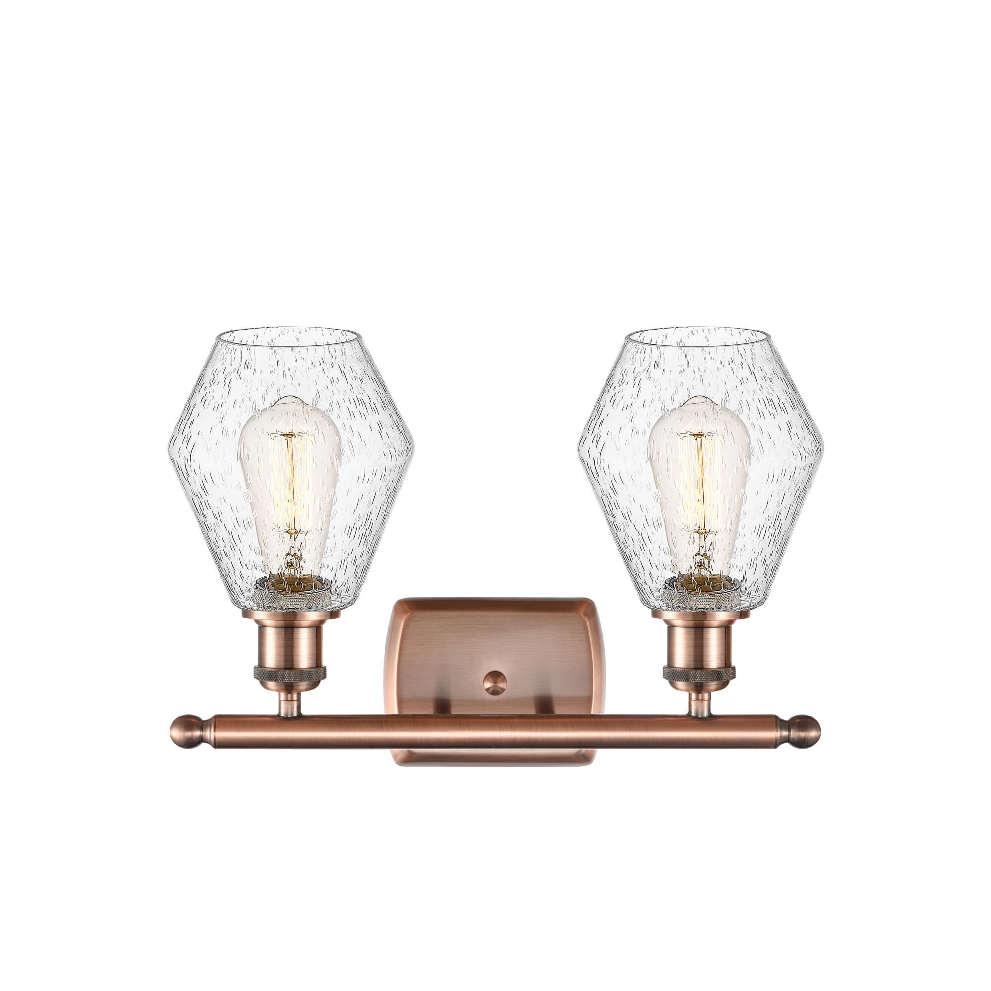 Shown in Antique Copper  finish and Seedy glass