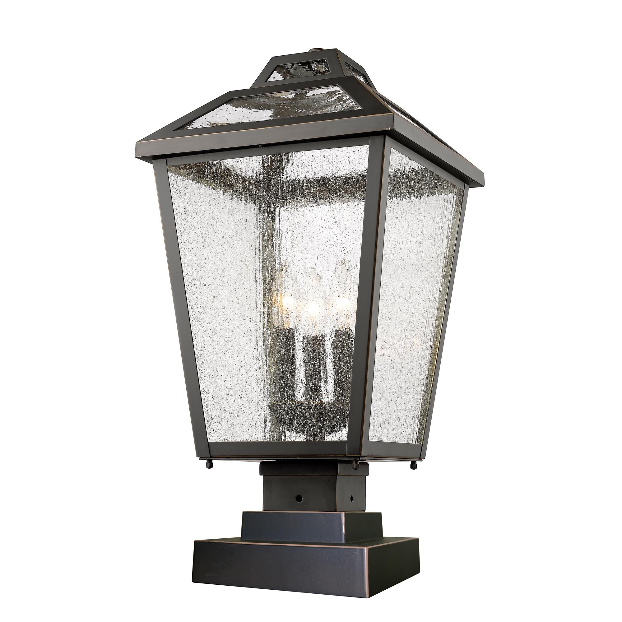 Shown in Oil Rubbed Bronze finish and Glass shade