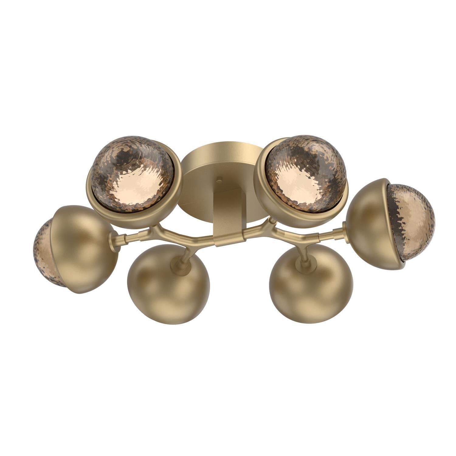 Shown in Gilded Brass finish and Bronze glass and Metal Shade Matching Finish accent
