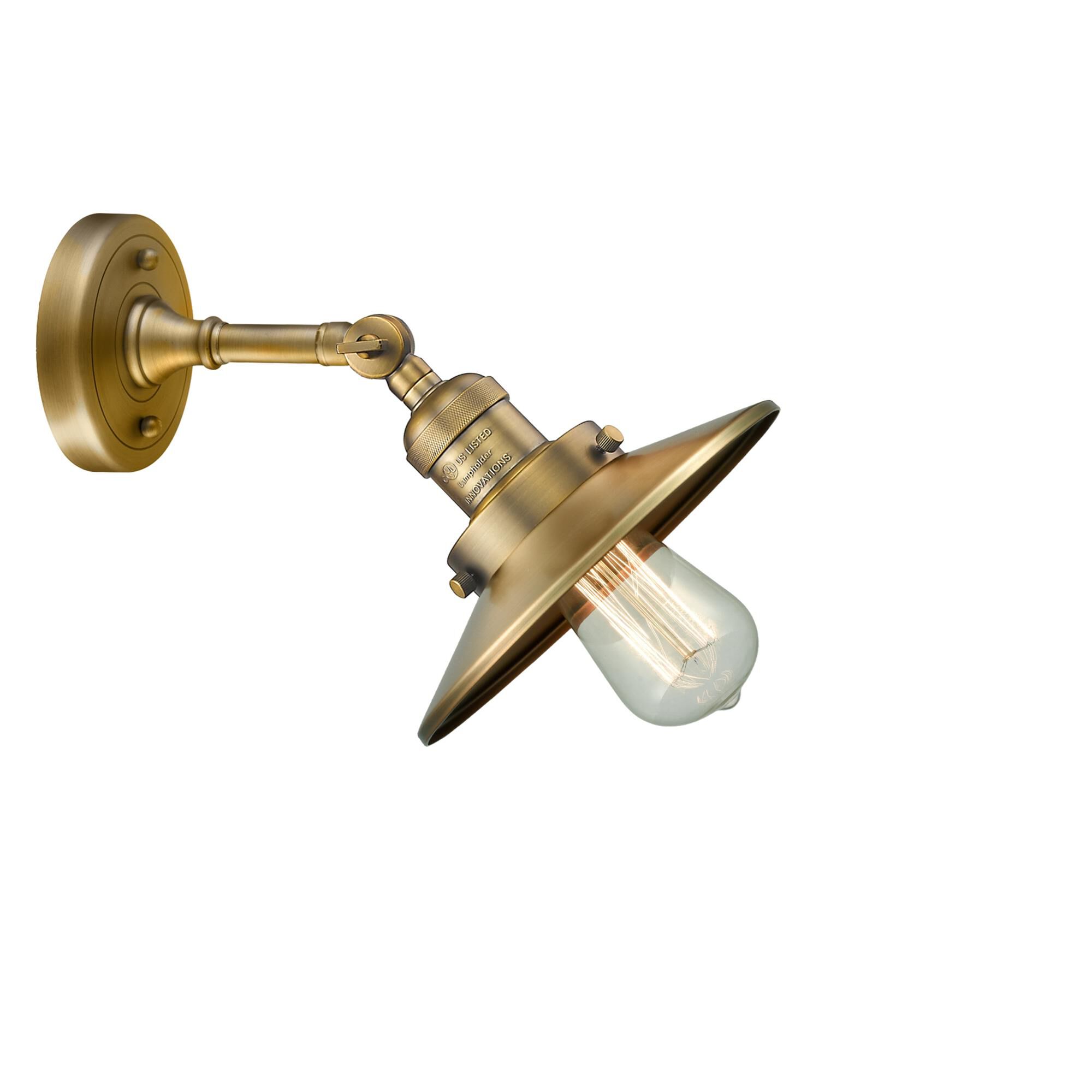 Shown in Brushed Brass finish and Brushed Brass shade