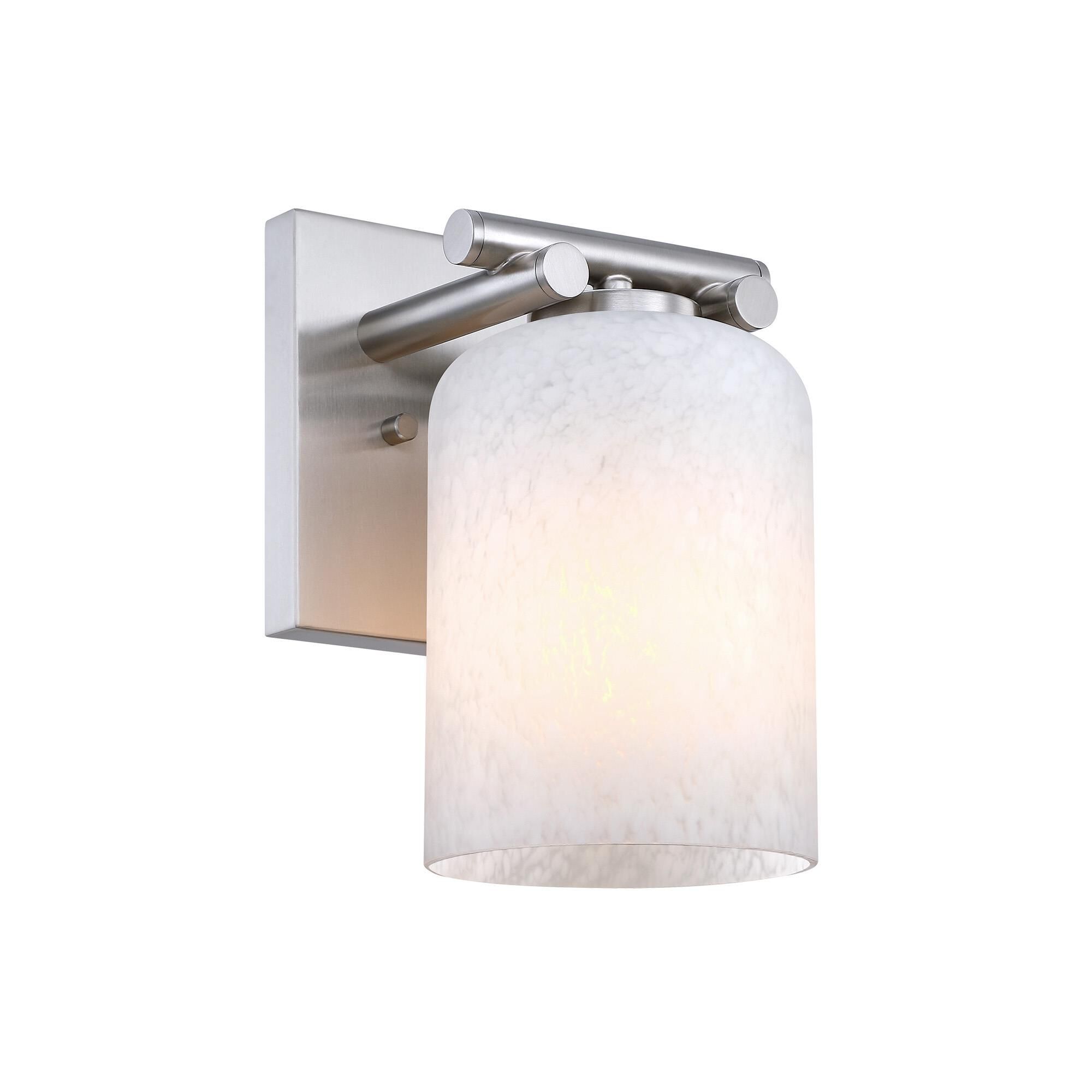 Shown in Brushed Nickel finish and Etched Cloud glass