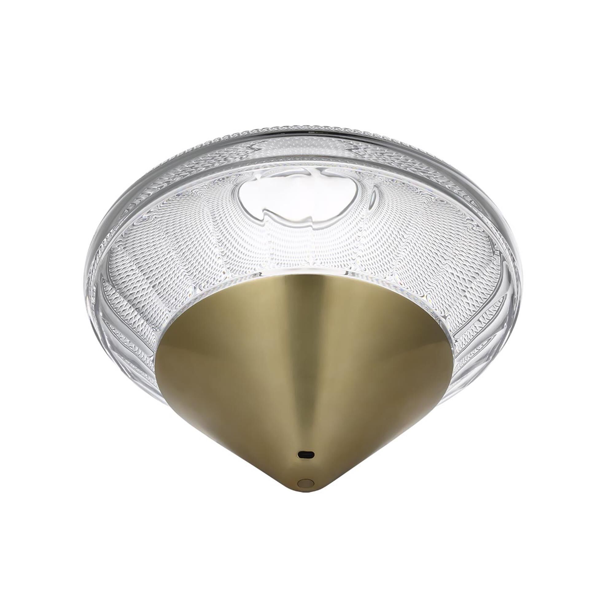Shown in Natural Brass finish and Clear crystal
