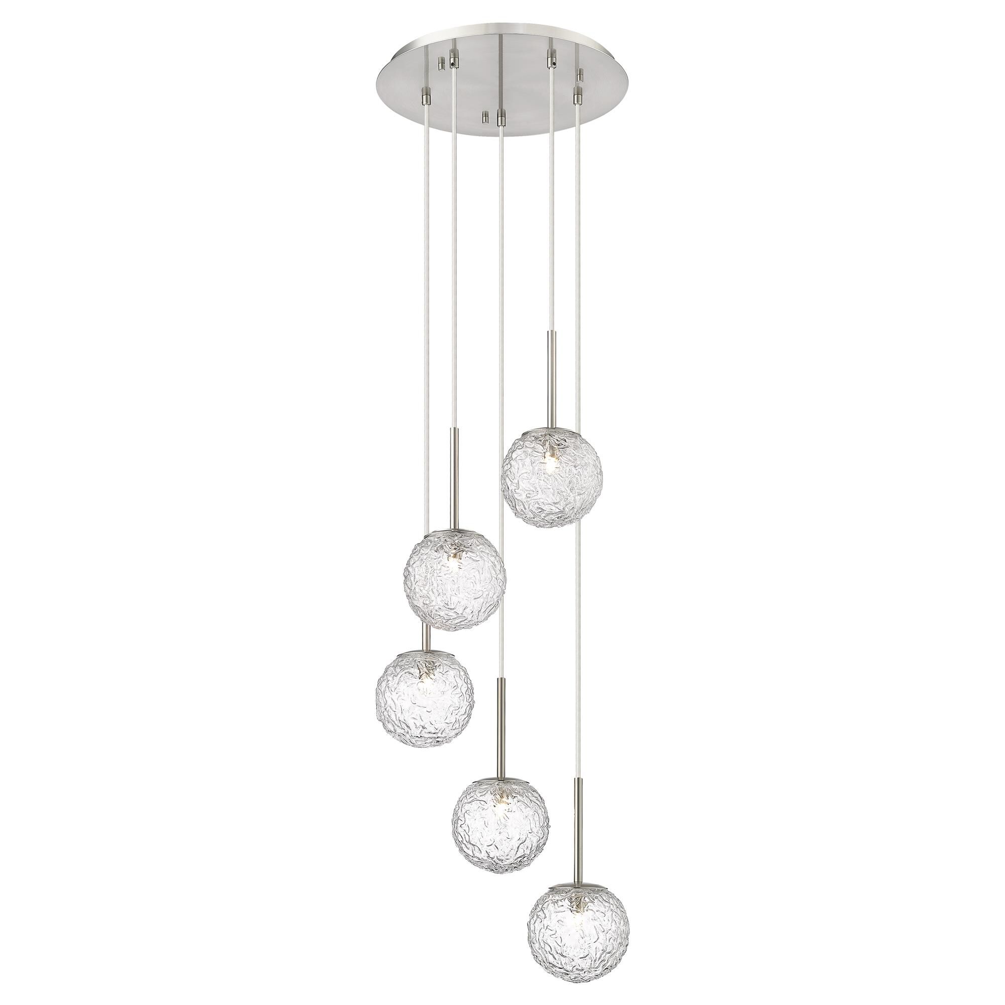 Shown in Satin Nickel finish and Clear shade