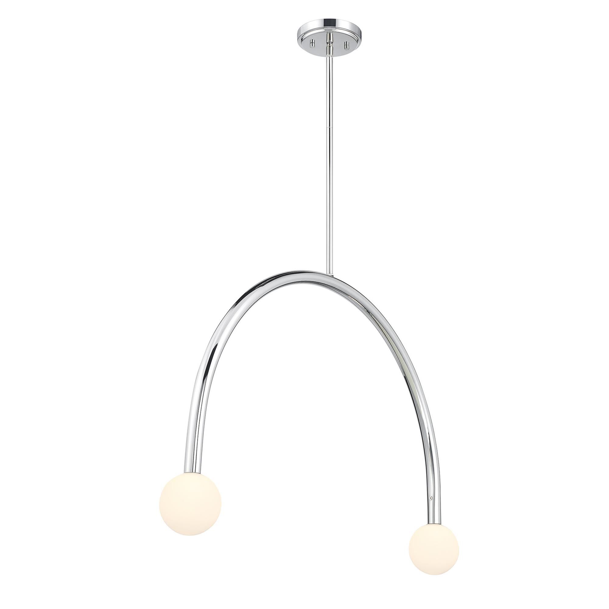 Shown in Chrome finish and White Opal glass