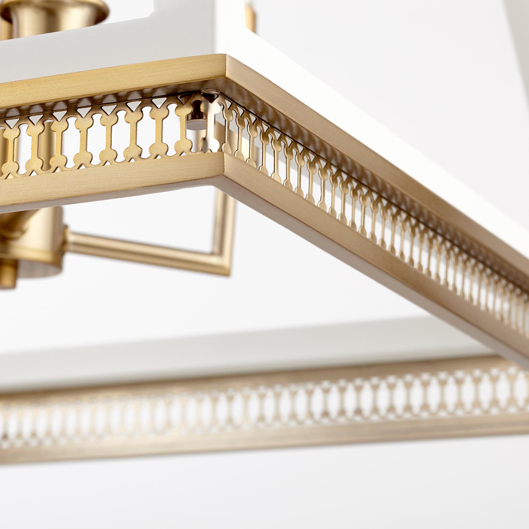 Shown in White And Aged Brass finish